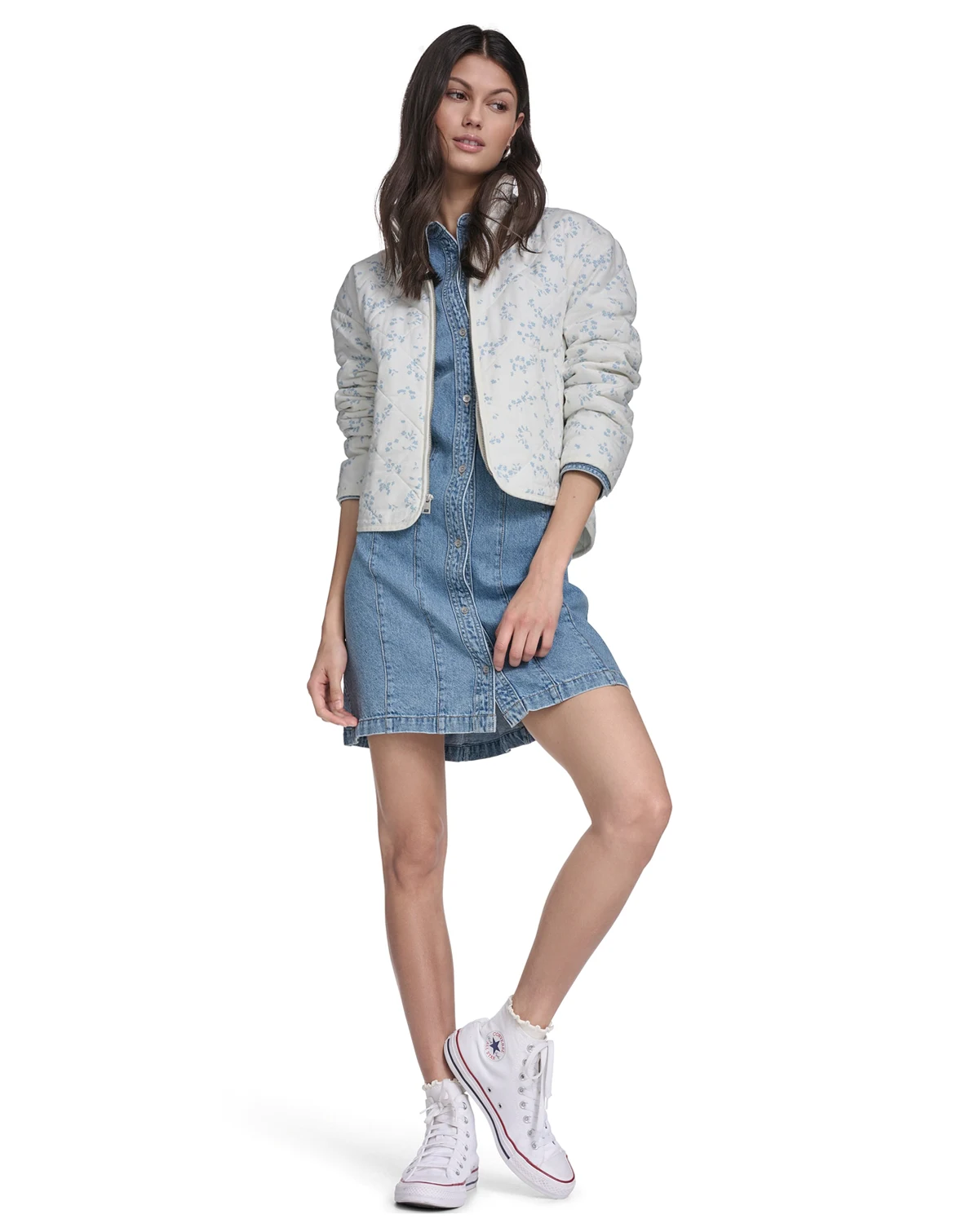 Women's Quilted Short Liner Zipper Jacket
