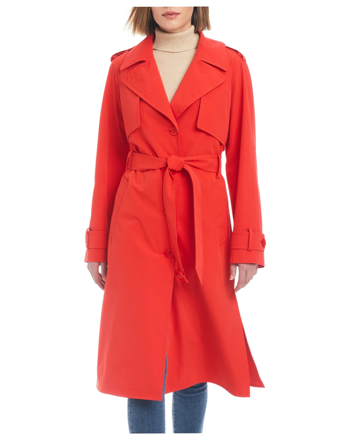 Women's Maxi Belted Water-Resistant Trench Coat