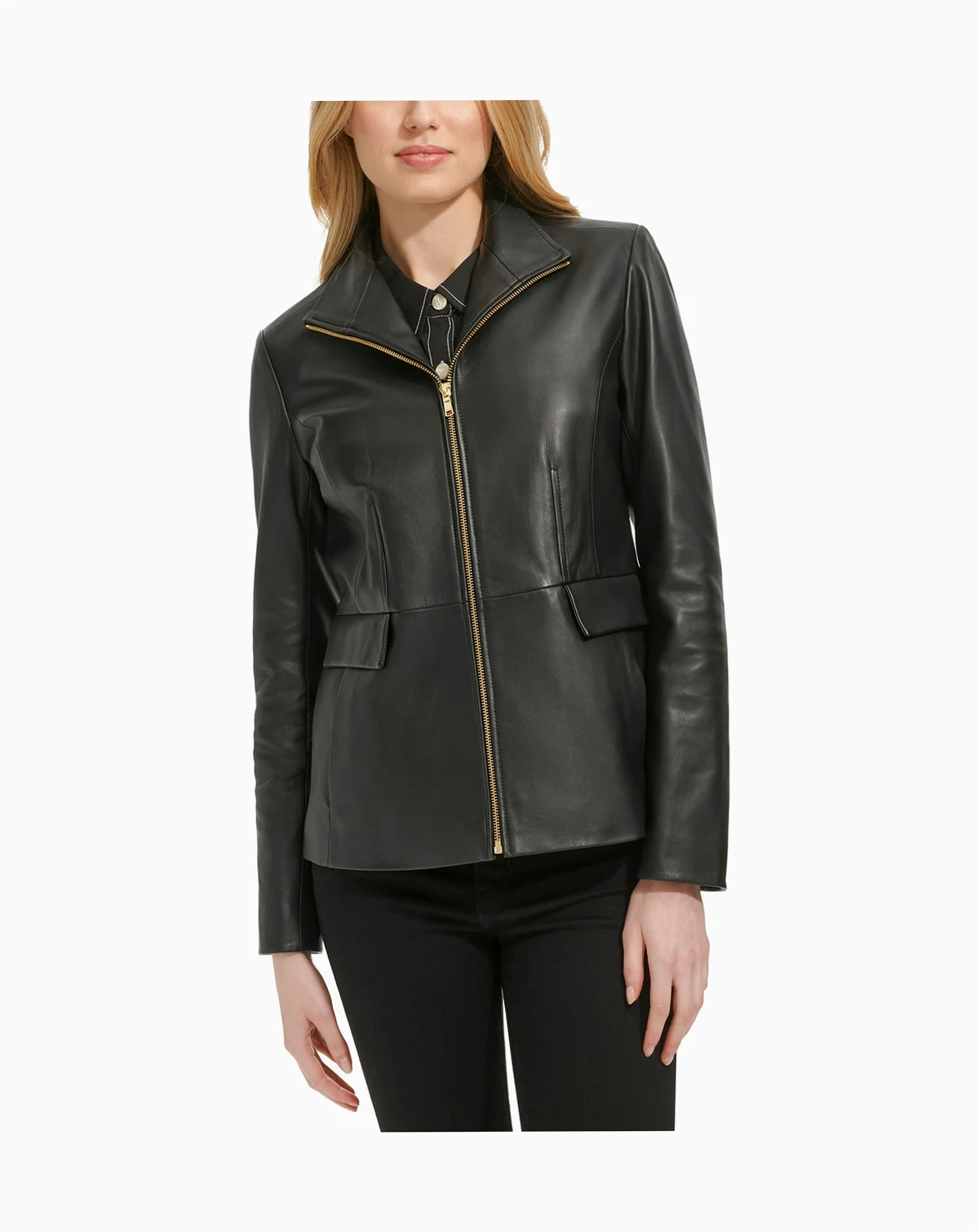 Women's Zip-Front Leather Jacket