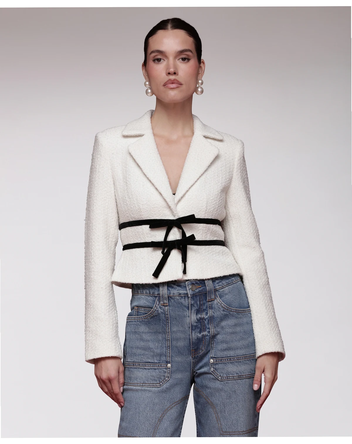 Women's Bow Detail Long-Sleeve Lady Jacket