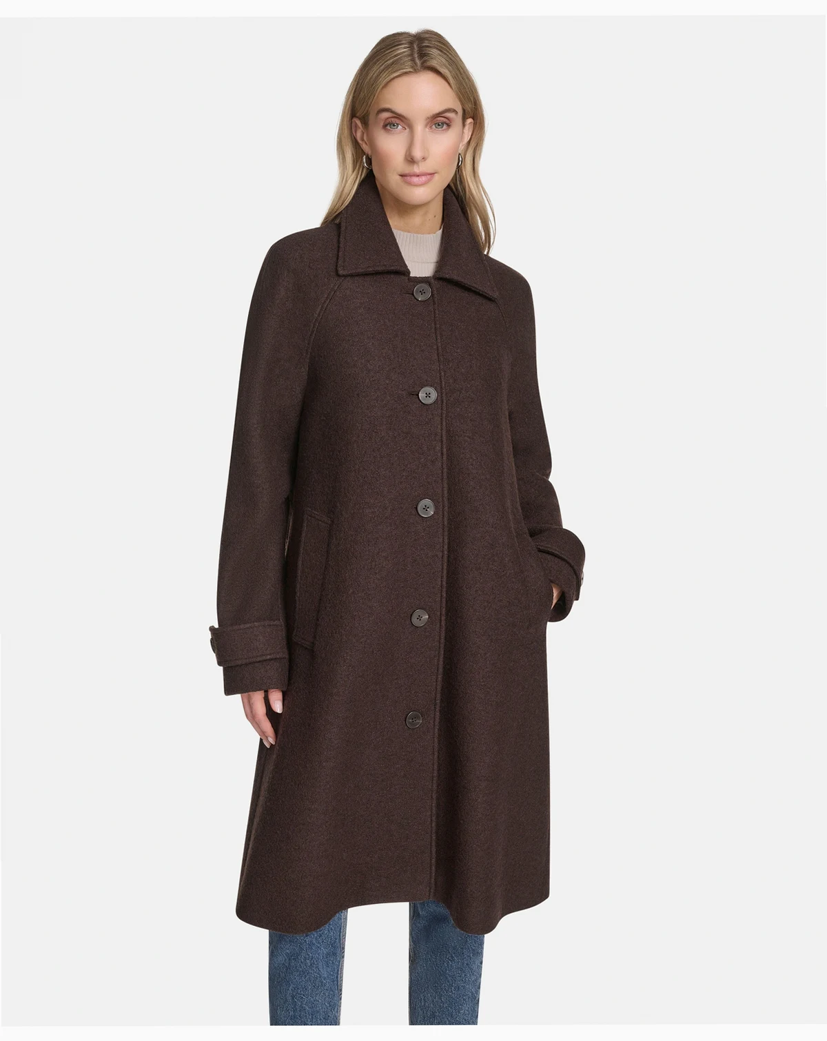Women's Jupiter Wool Blend Balmacaan Coat