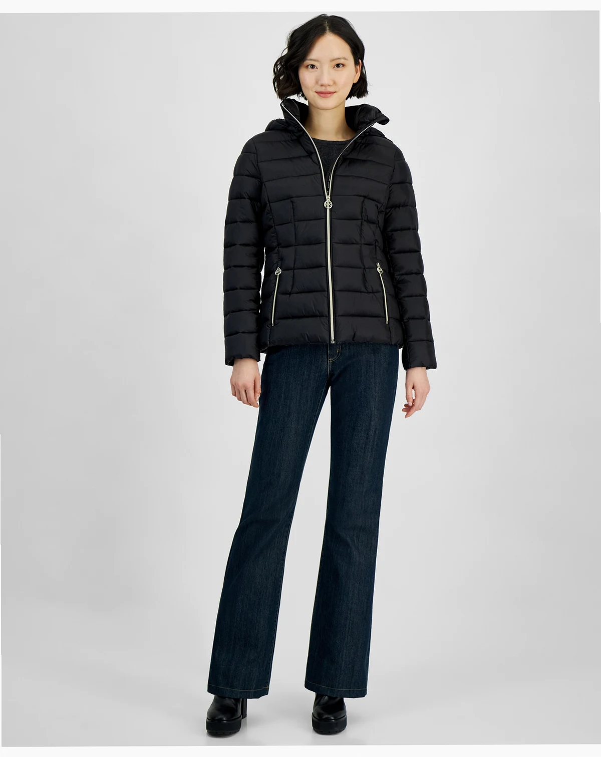 Women's Hooded Zip Packable Puffer Coat