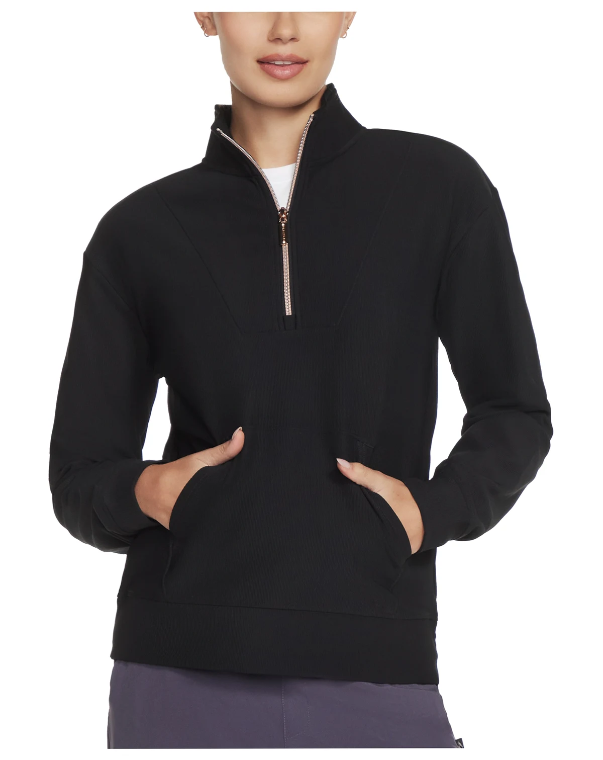 Women's Go Luxe Ribbed Knit Quarter Zip Jacket