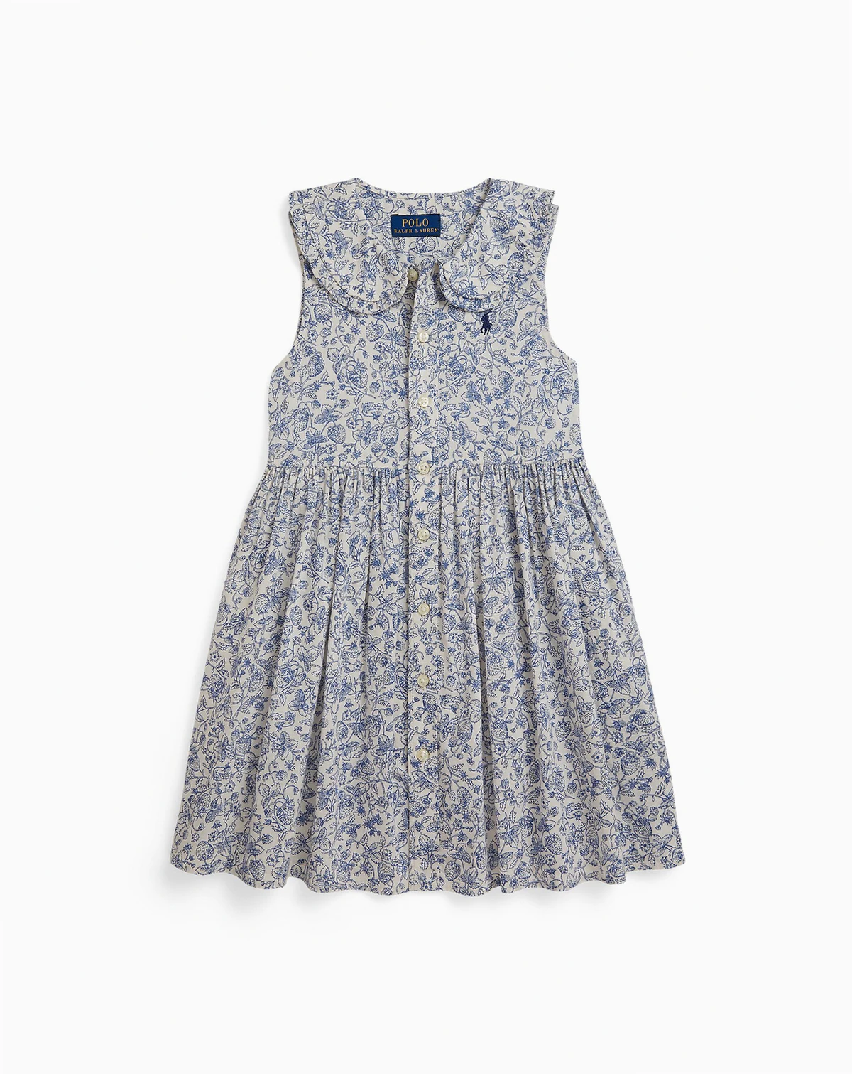 Girls' 2-6X Floral Slub Button Placket Shirtdress