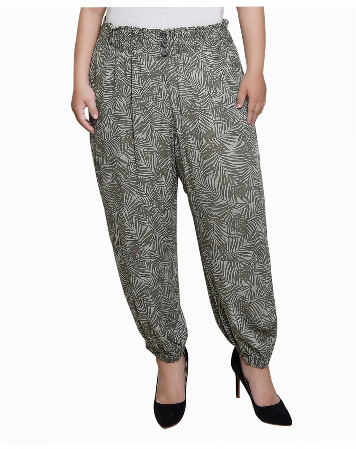 Plus Size Smock-Waist Pants