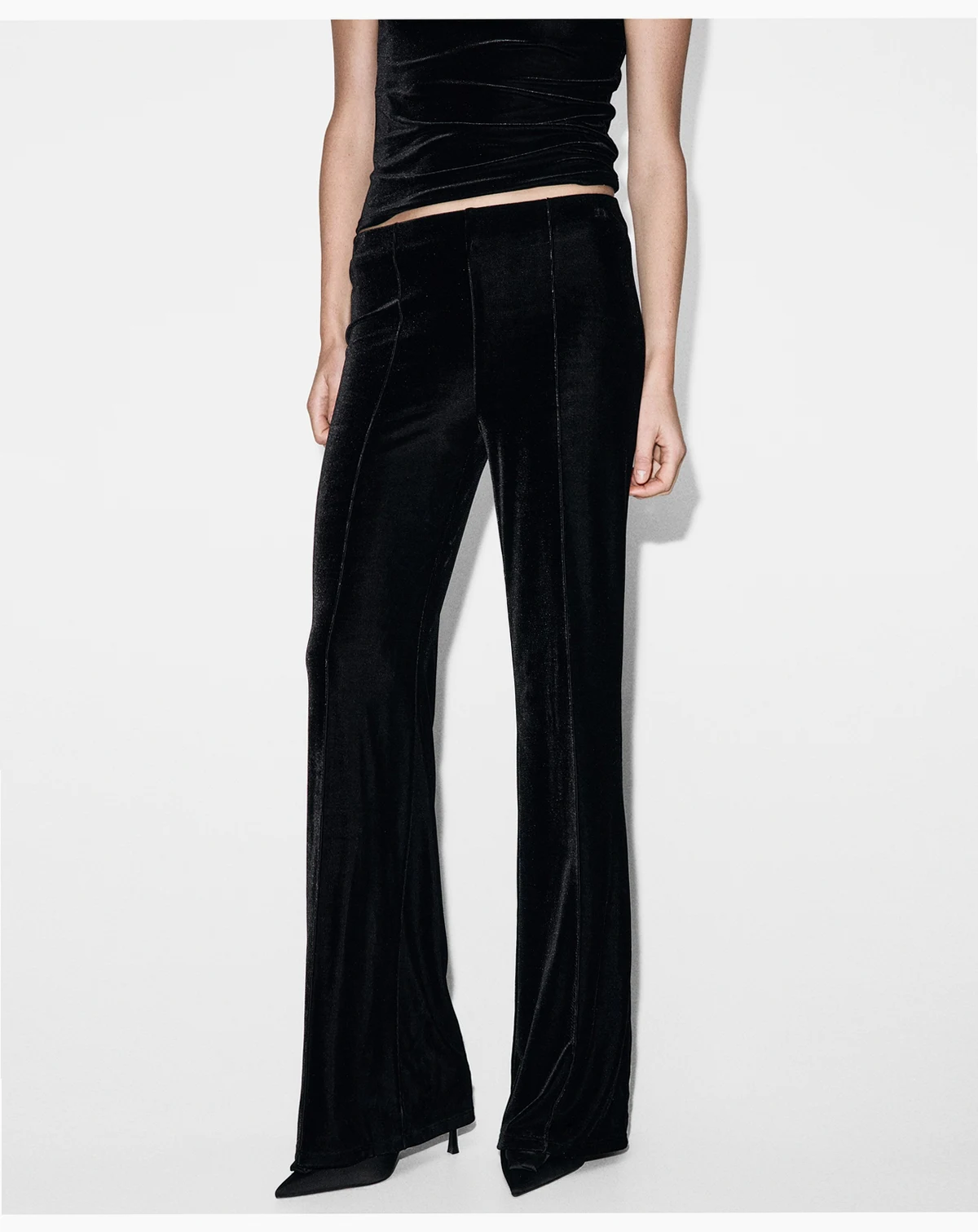 Women's Seam Detail Velvet Pants