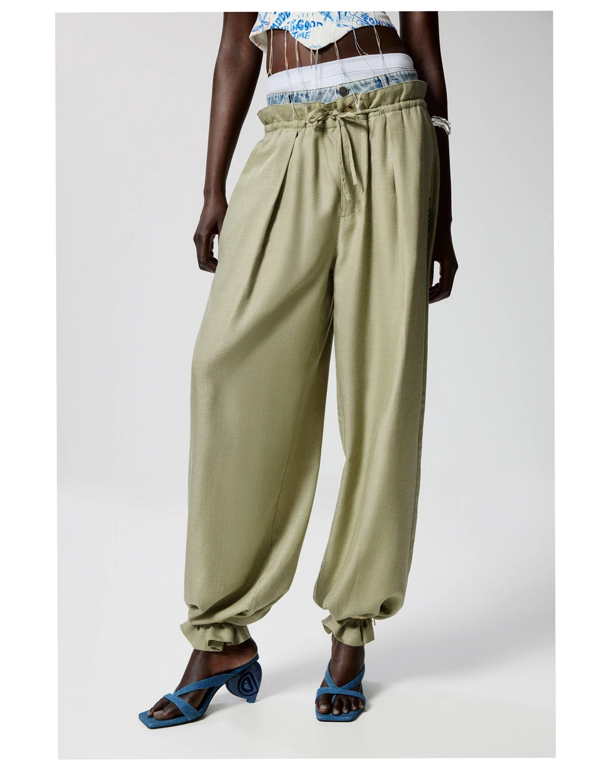 Women's Hybrid long pants with checks