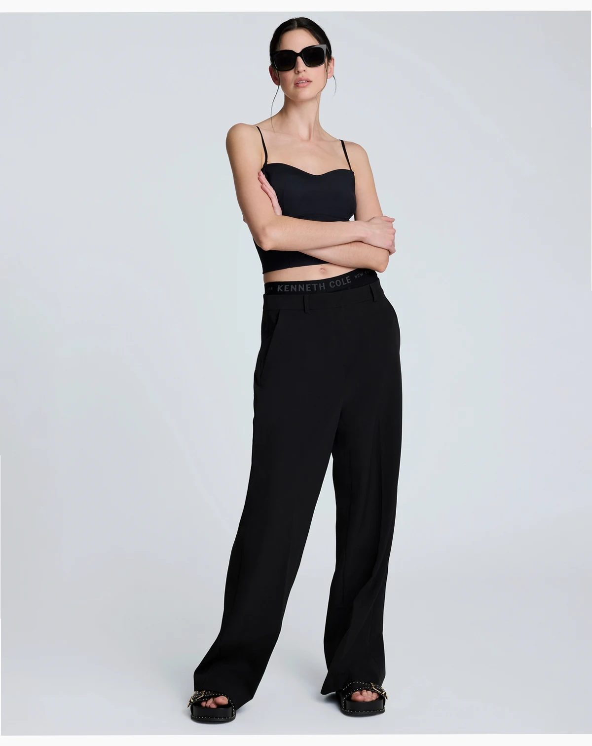 Women's Luxe Stretch Twill High Rise Wide-Leg Pants