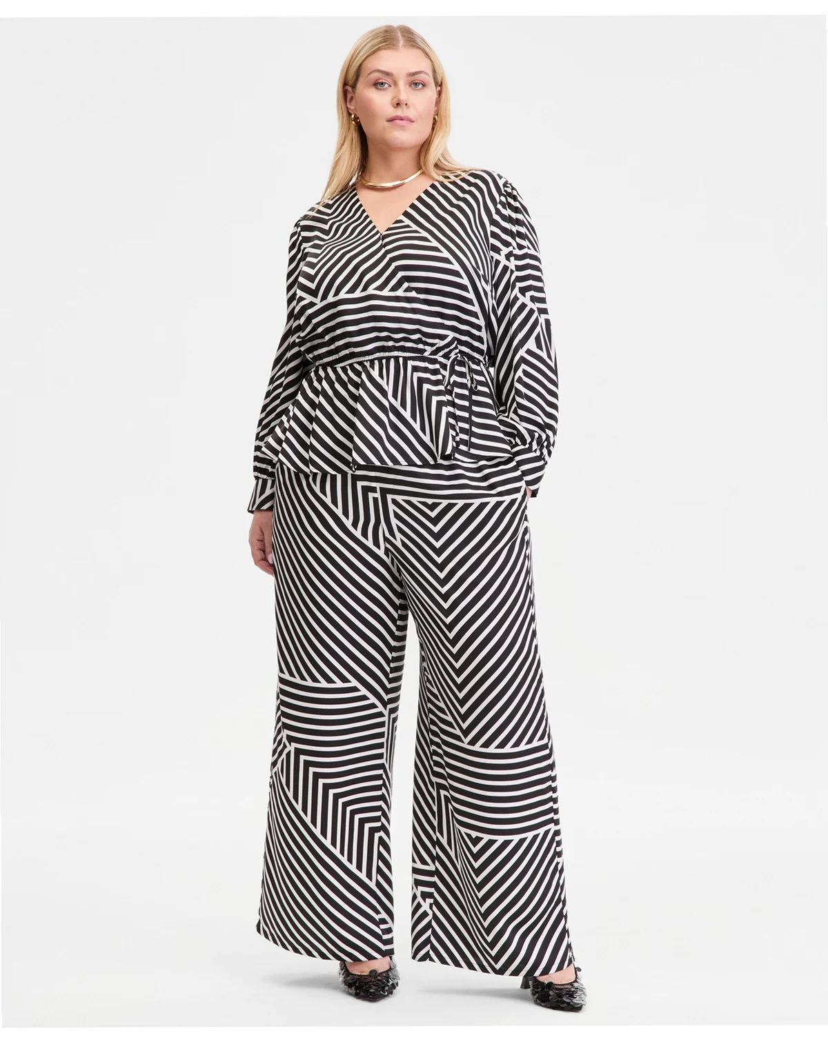 Plus Size Printed Wide-Leg Pull-On Pants, Macy's Exclusive