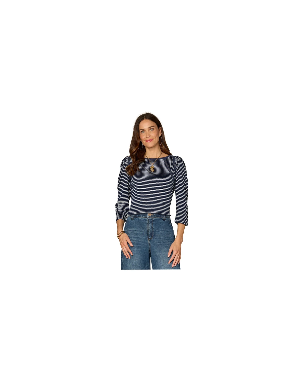 Women's Stripe Boat Neck Top