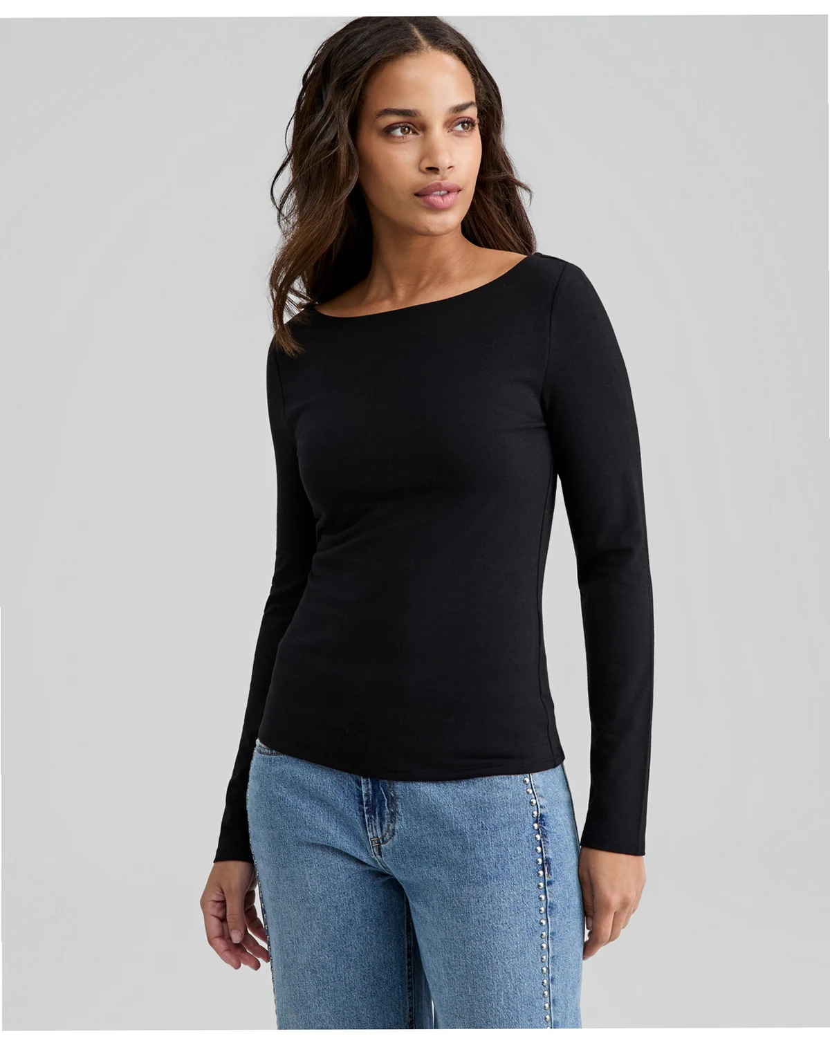 Women's Boat-Neck Long-Sleeve Knit Top, Macy's Exclusive