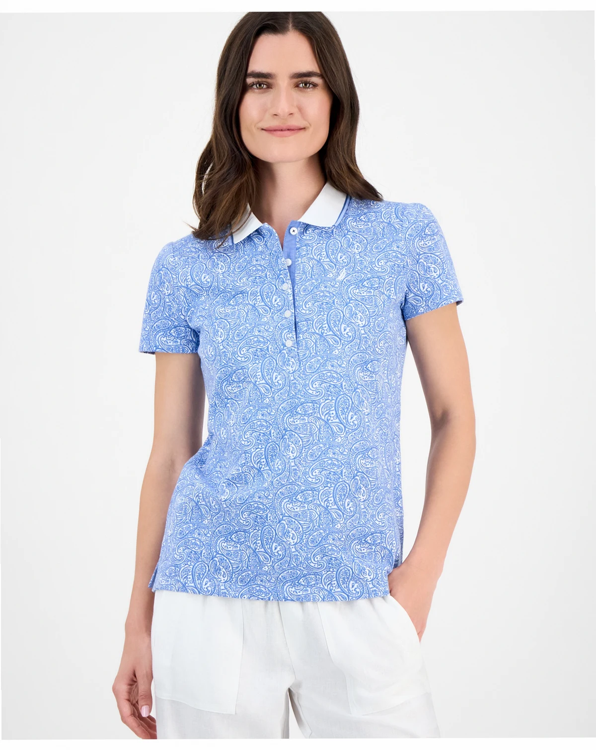 Nautica Women's Garden Paisley Polo Shirt