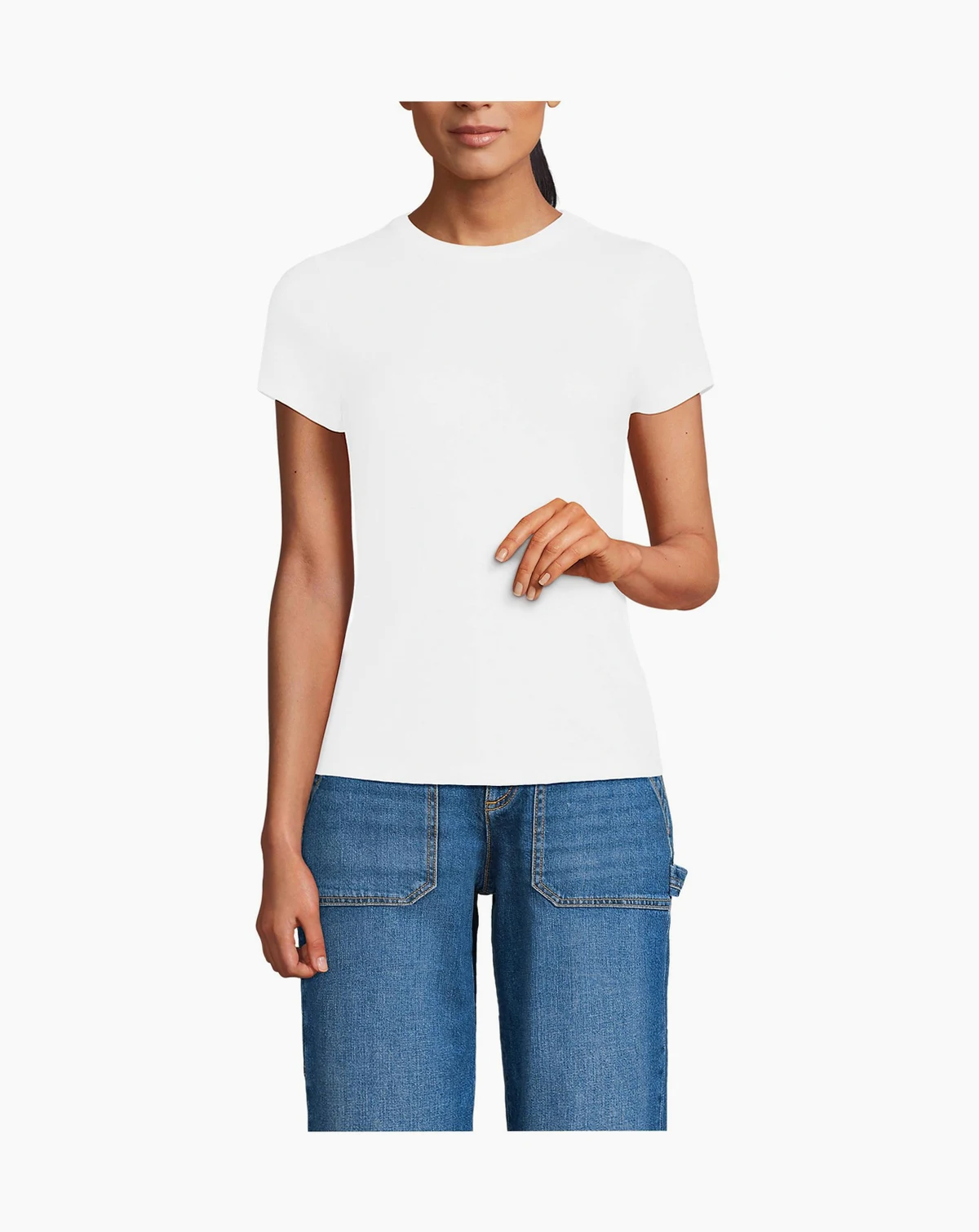 Women's Drapey Rib Fitted Short Sleeve Mini T-Shirt