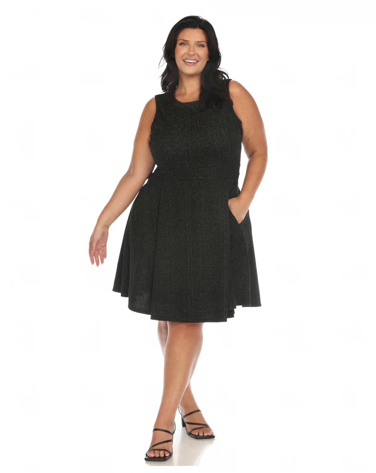 Plus Size Tweed Fit and Flare Dress
