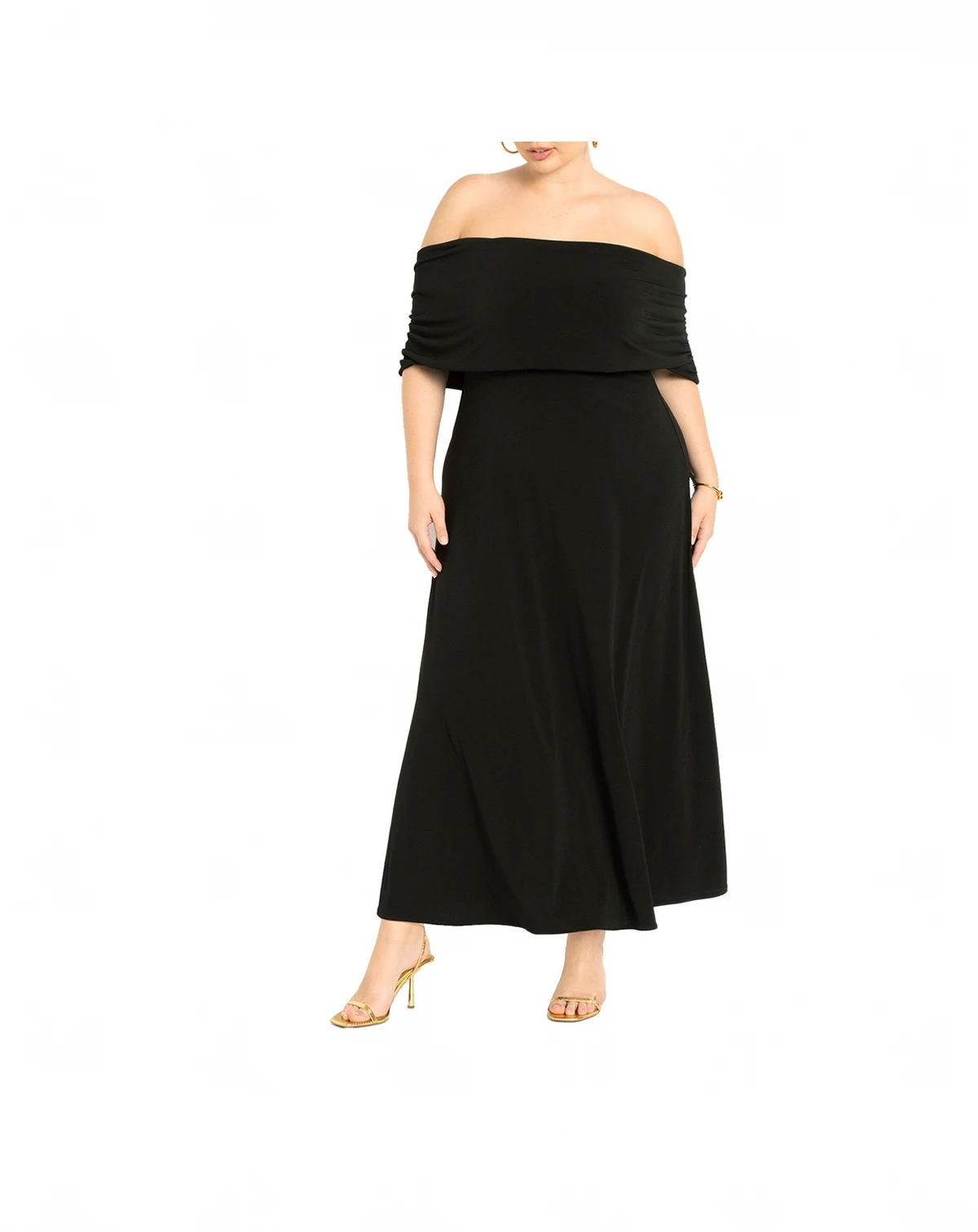 Women's Plus Size Off The Shoulder Maxi Dress