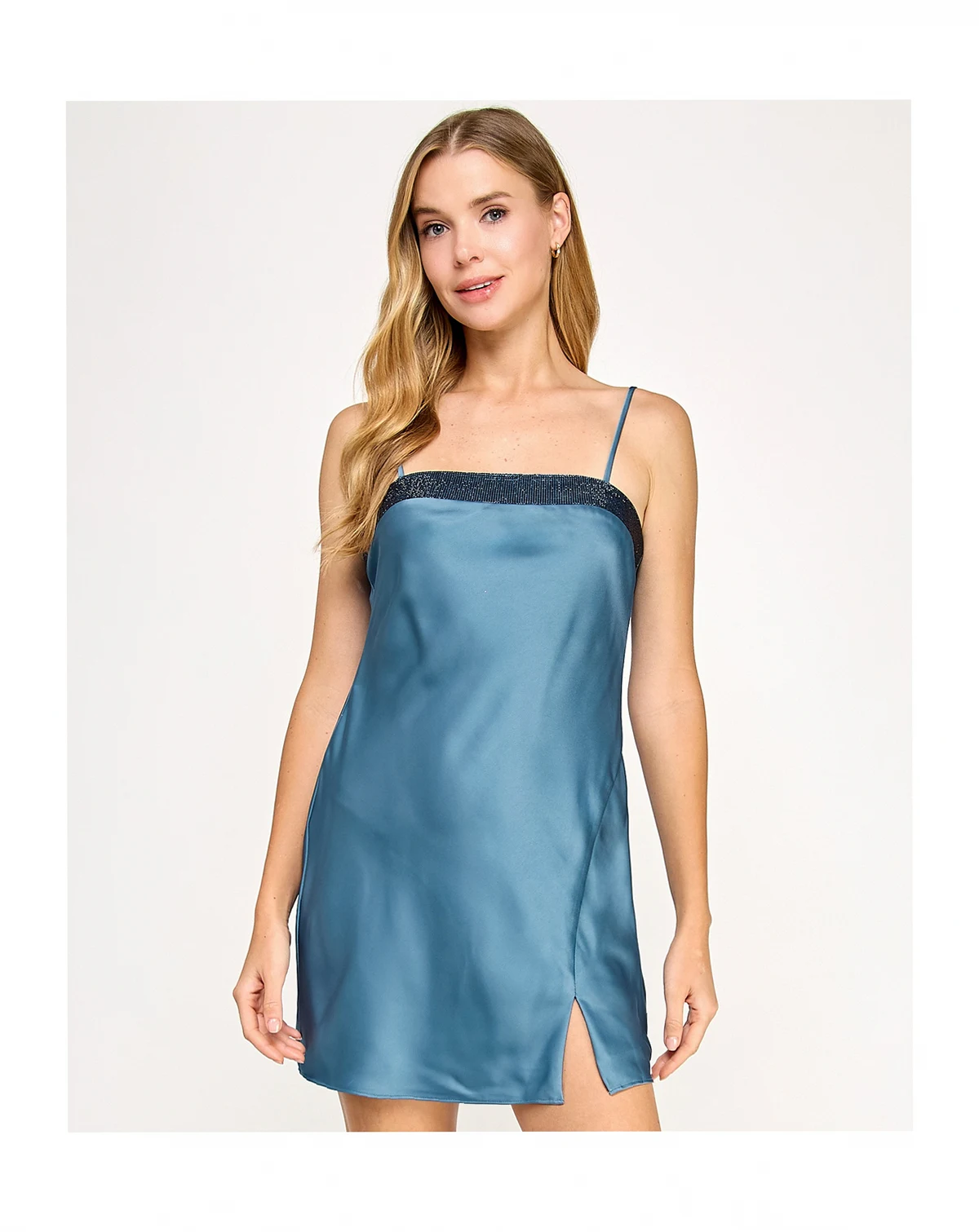 Juniors' Front Slit Skirt Short Dress