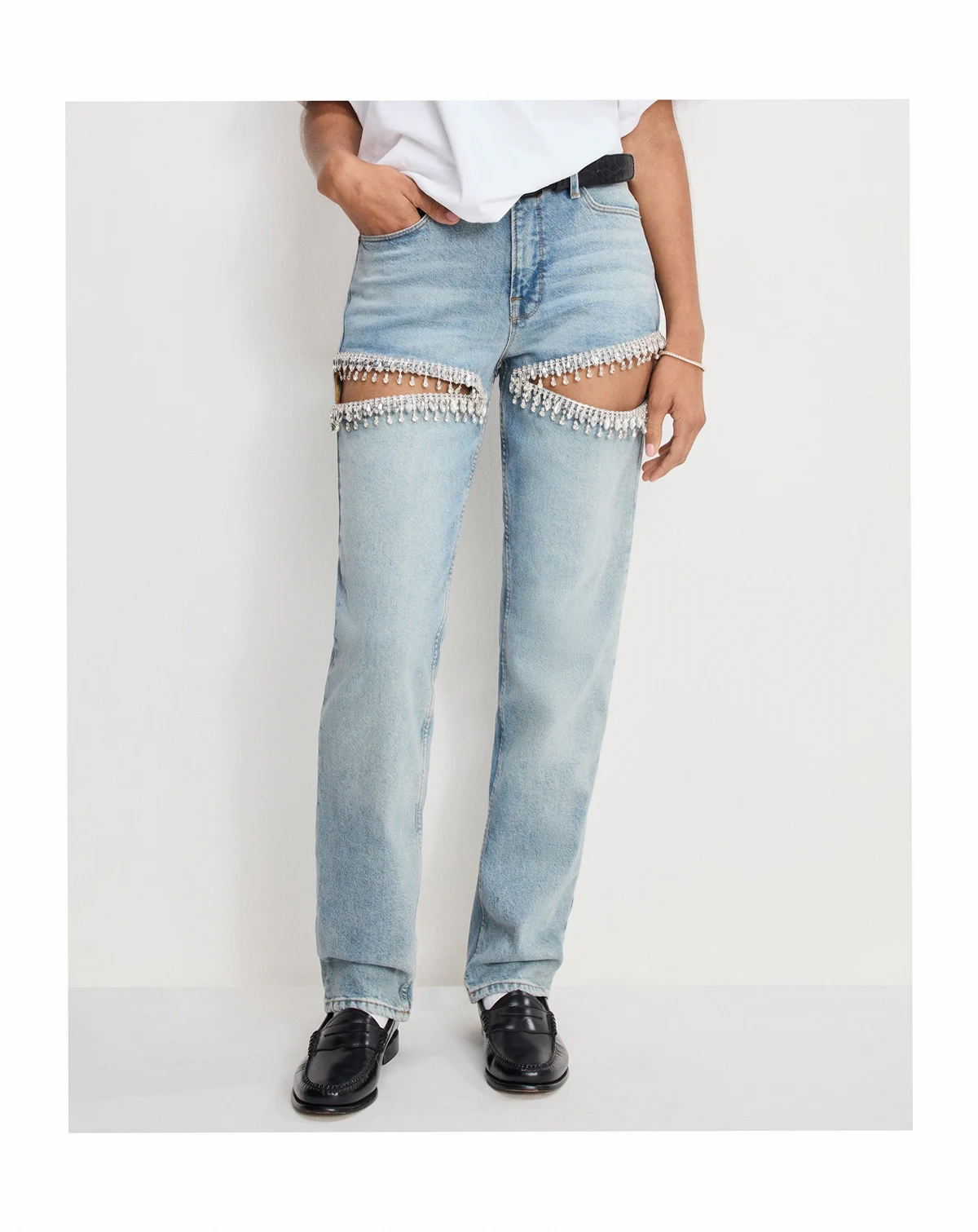 Women's Icon Straight Diamond Details Jeans
