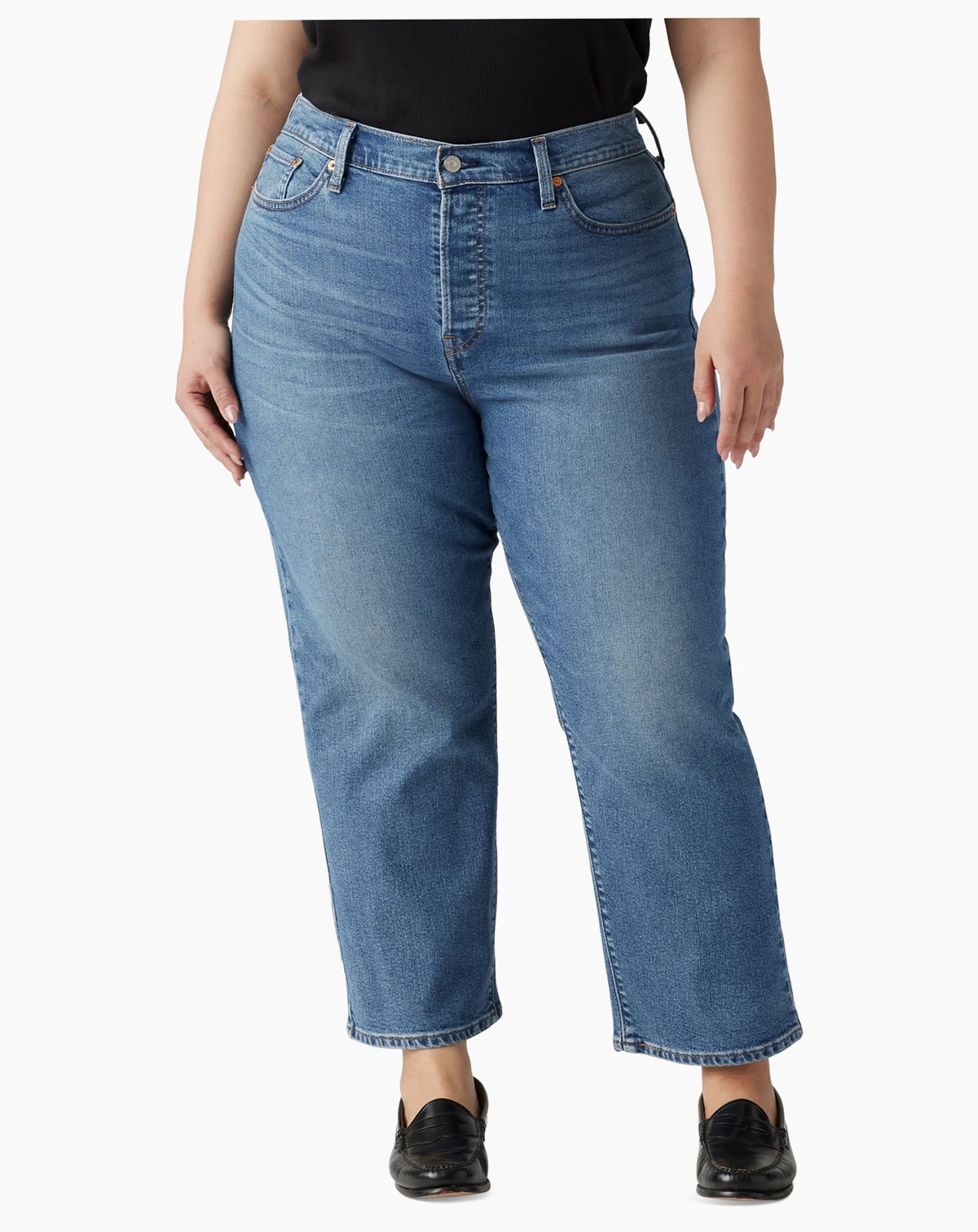 Plus Size Wedgie High-Rise Straight-Leg Jeans