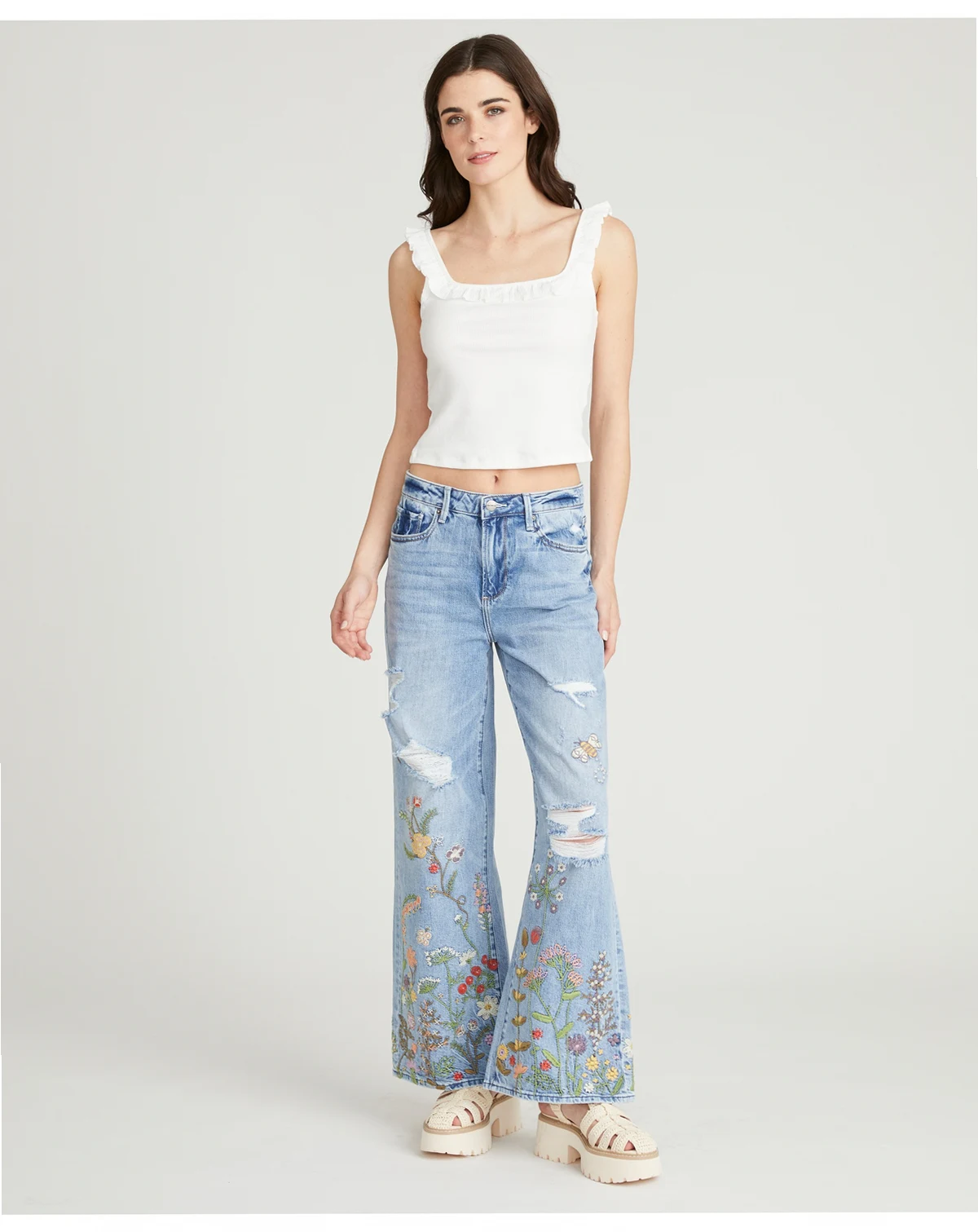 Women's Marlena Floral Field Embroidered Jeans