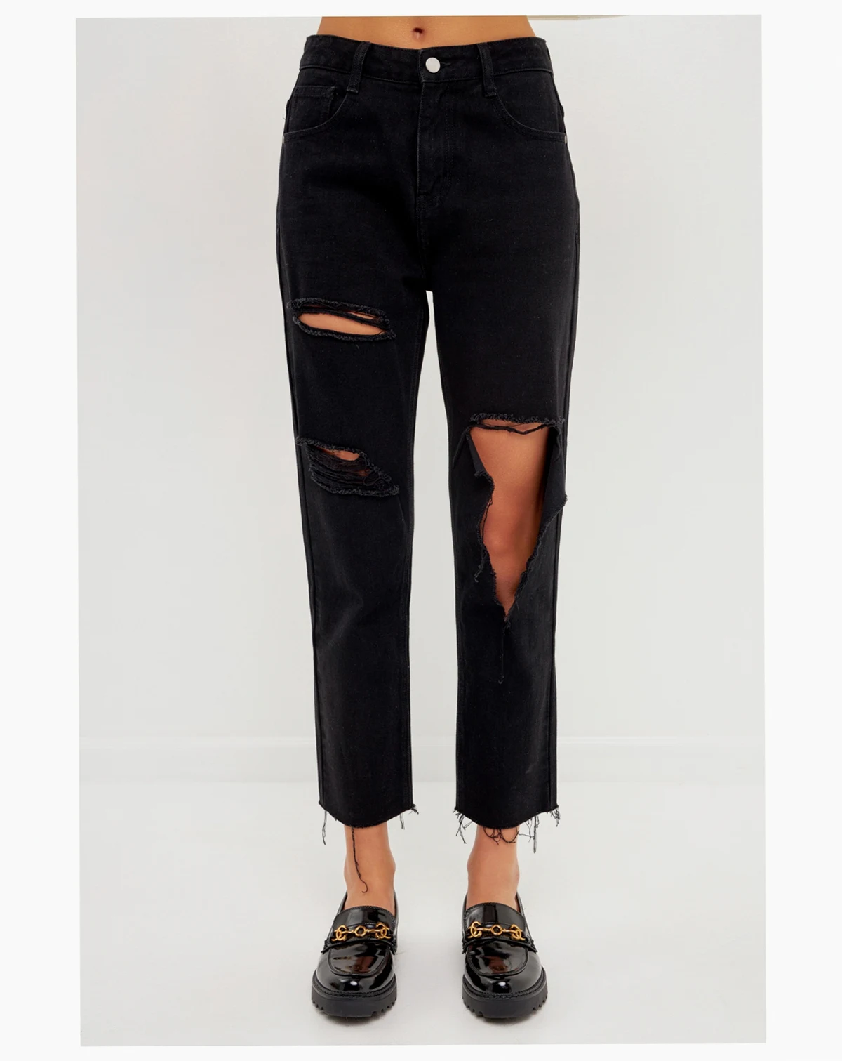 Women's Destroyed Mom Jeans