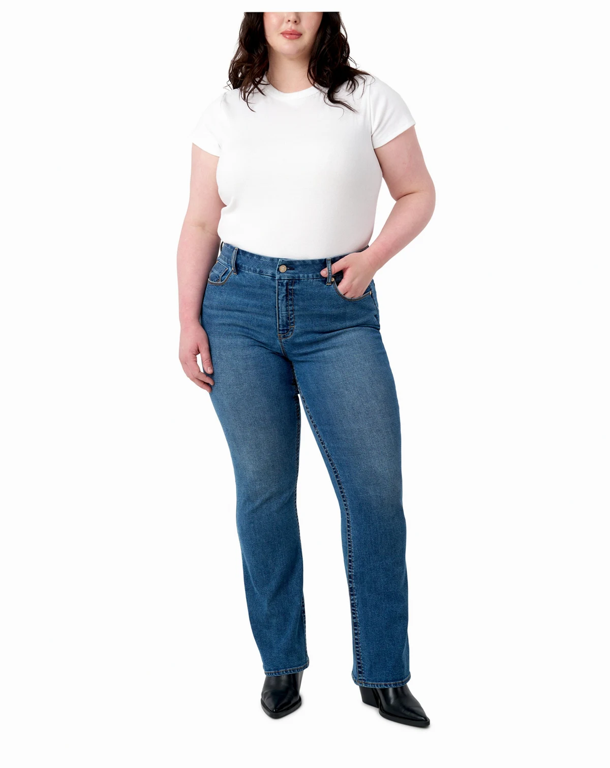 Plus Size Tummyless High Rise Bootcut Jeans