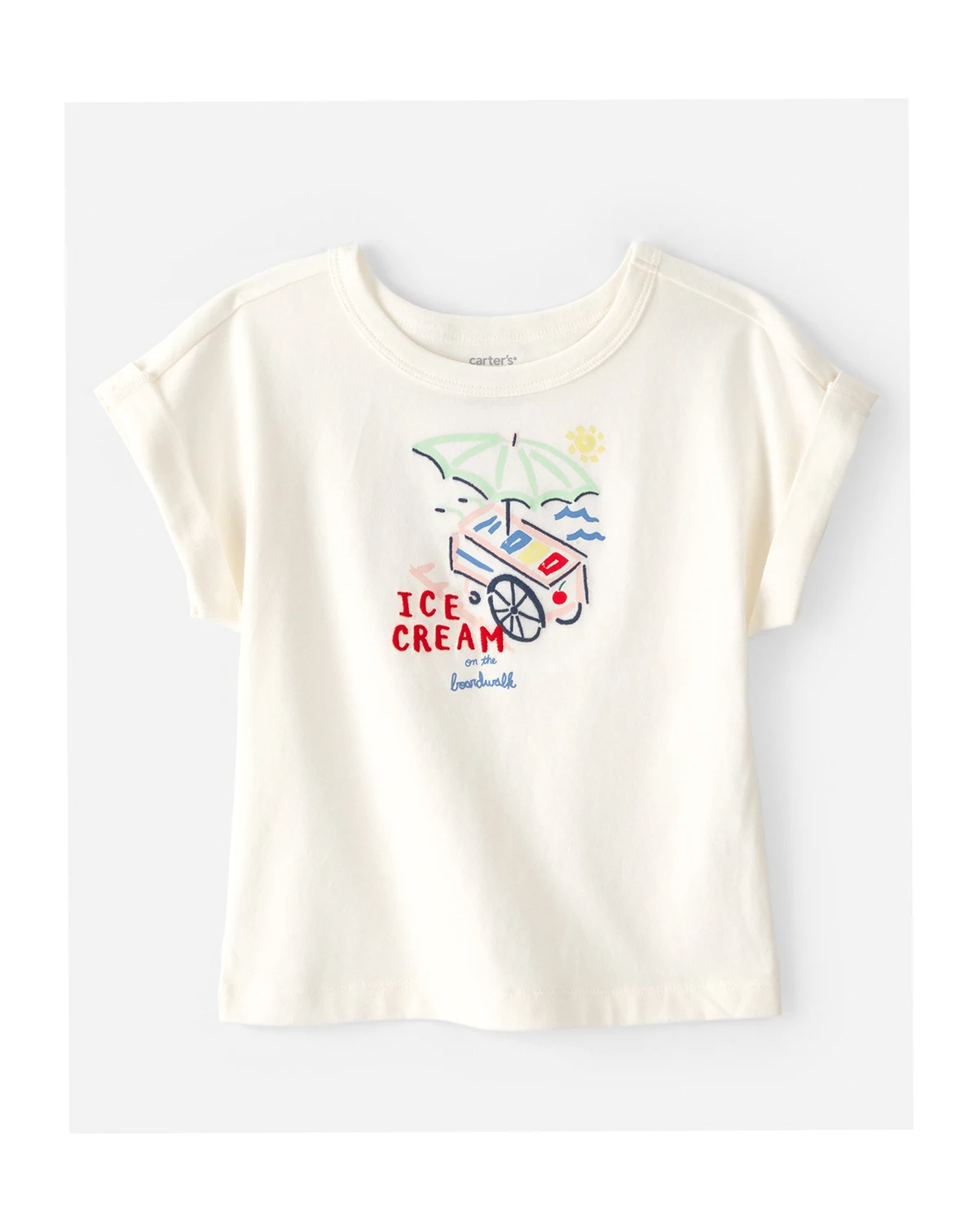 Girls' Toddler 2T-5T Ice-Cream Print Short-Sleeve Top