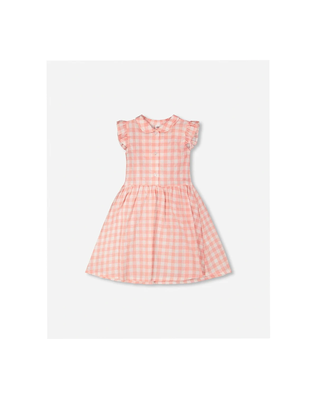 Toddler Girls Sleeveless Button Down Dress Gingham