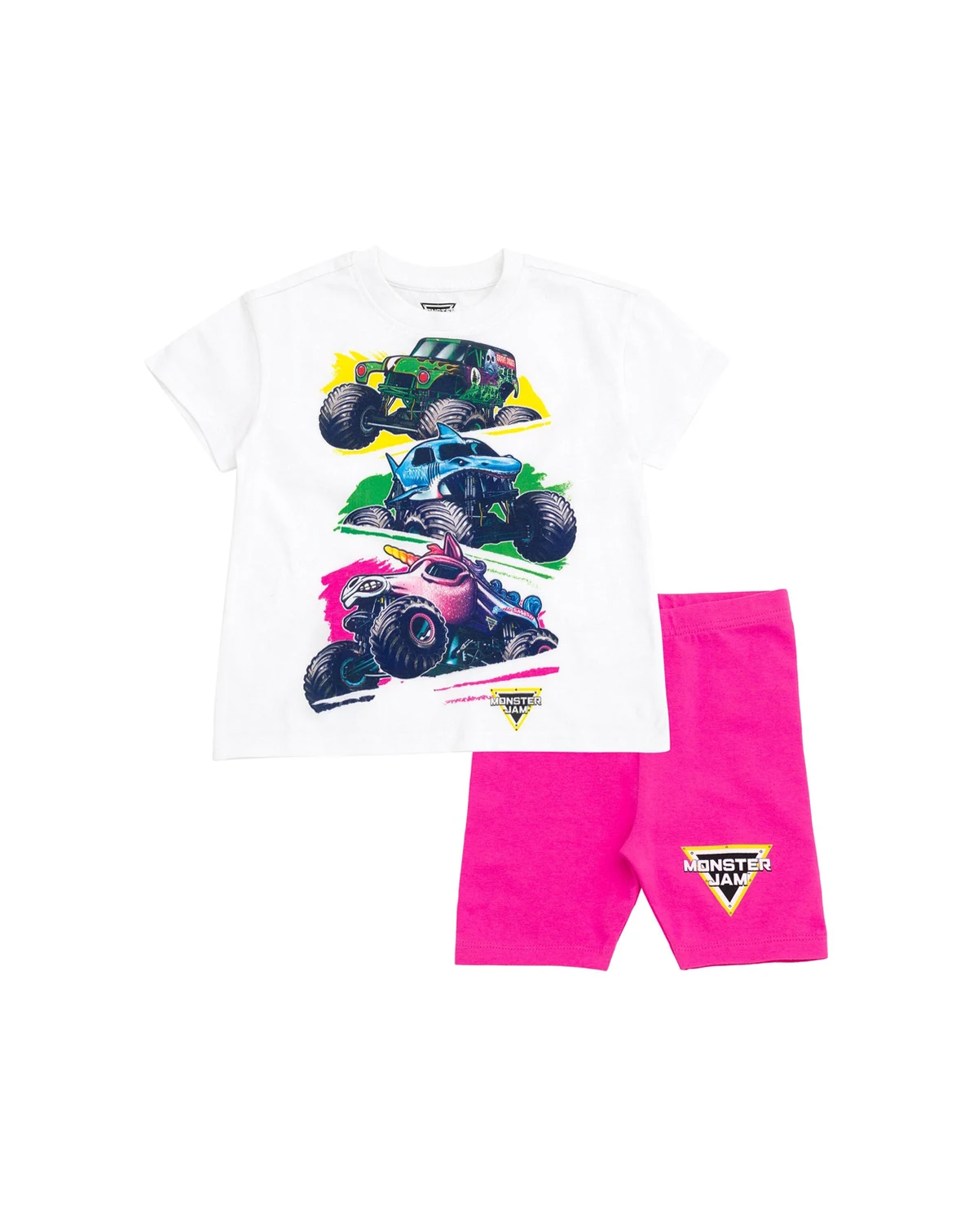Toddler Girls Drop Shoulder T-Shirt and Bike Shorts Outfit Set