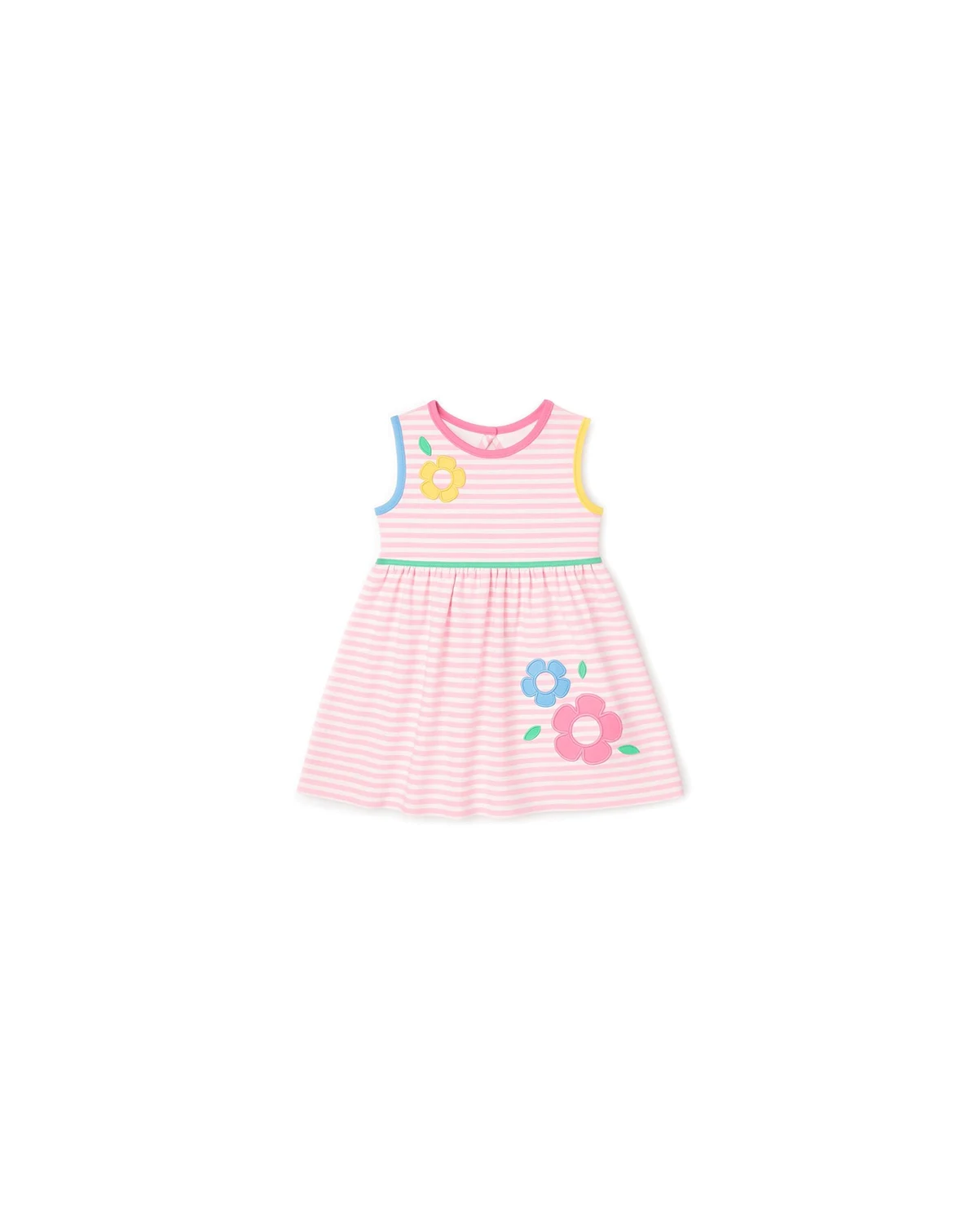 Toddler Girls Stripe Knit Dress With Flowers