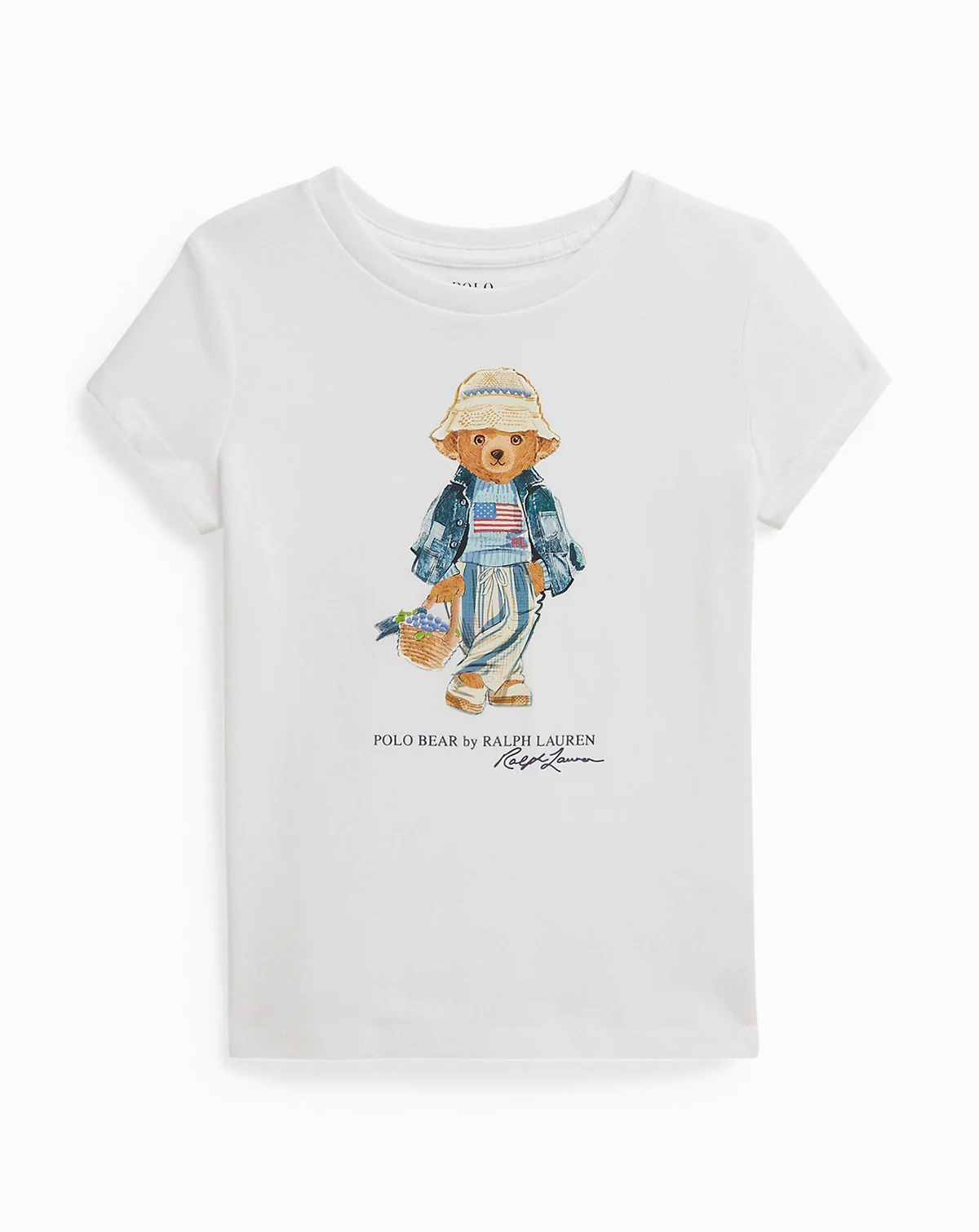 Girls' 2T-6X Polo Bear Crewneck Jersey T-Shirt