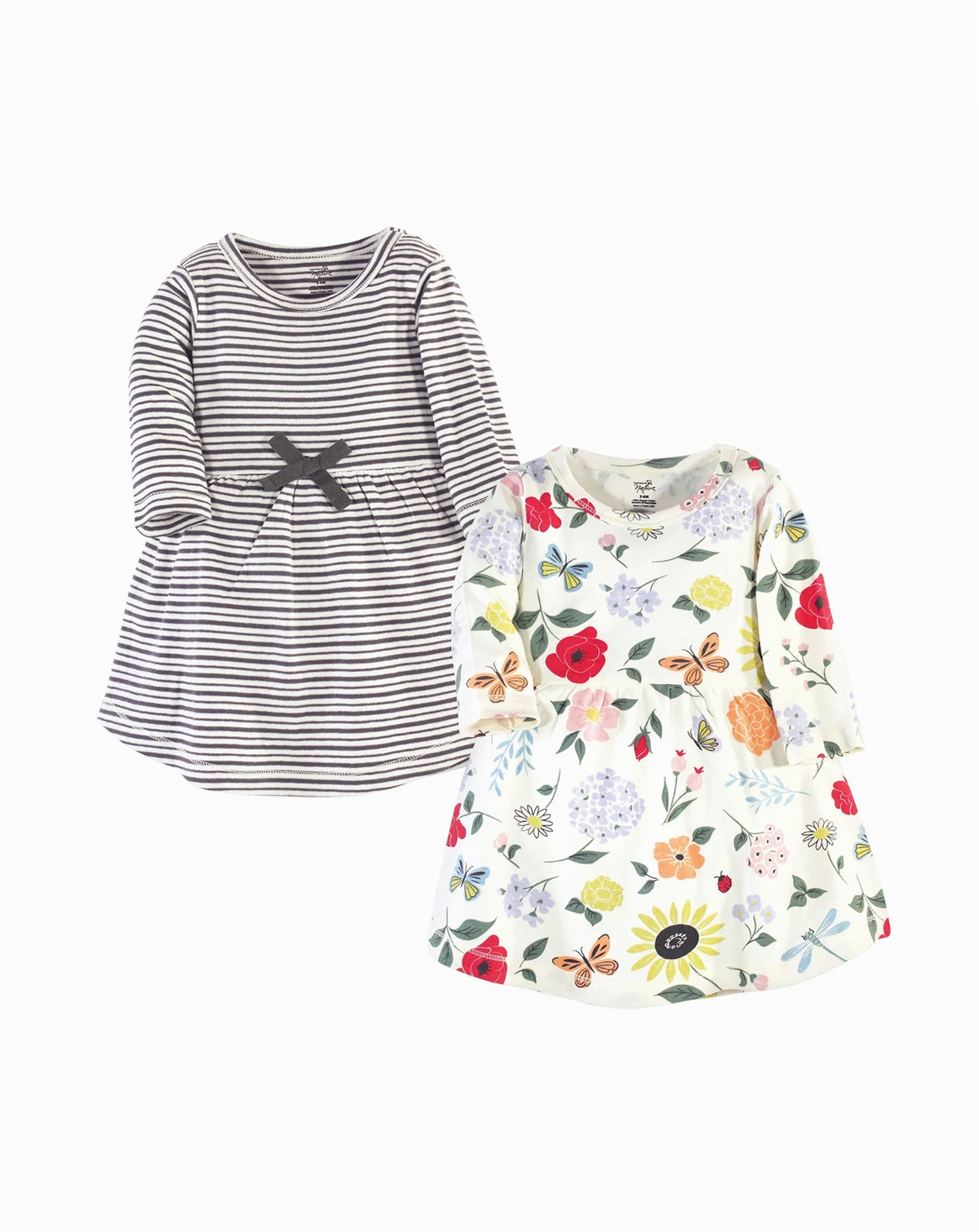 Natural Cotton Short-Sleeve and Long-Sleeve Dresses