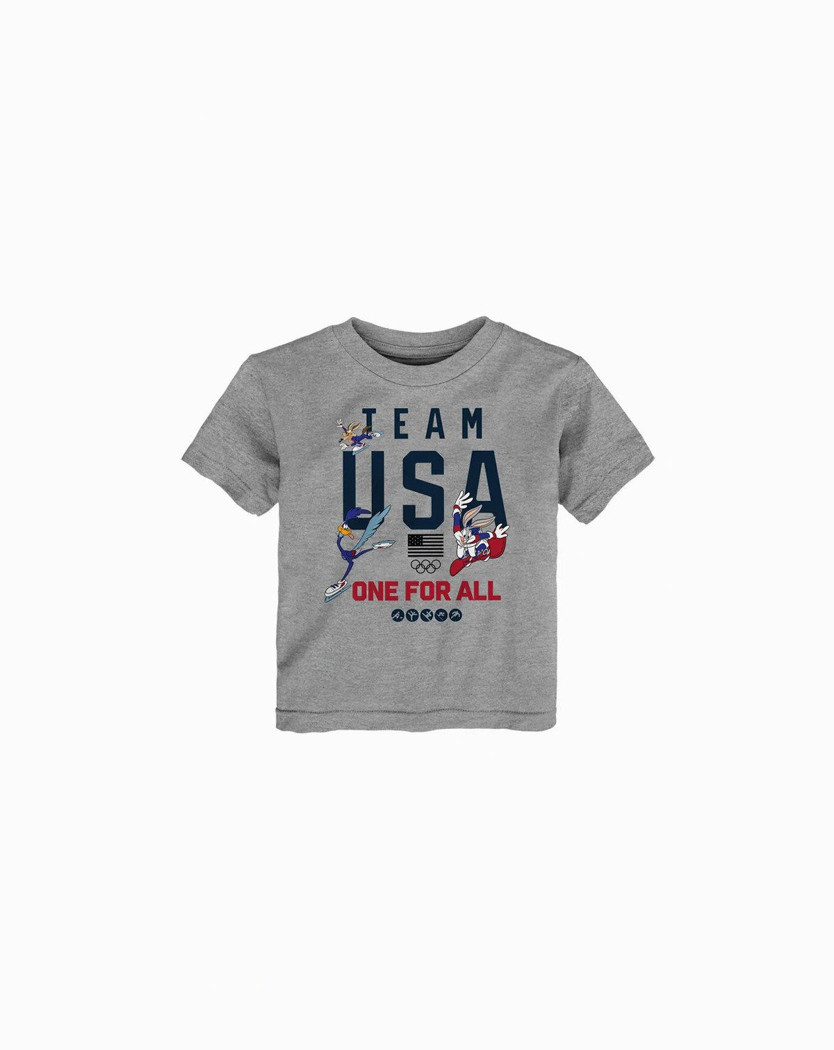 Toddler Heather Gray Team USA x Looney Tunes Winter Sport Fun T-Shirt