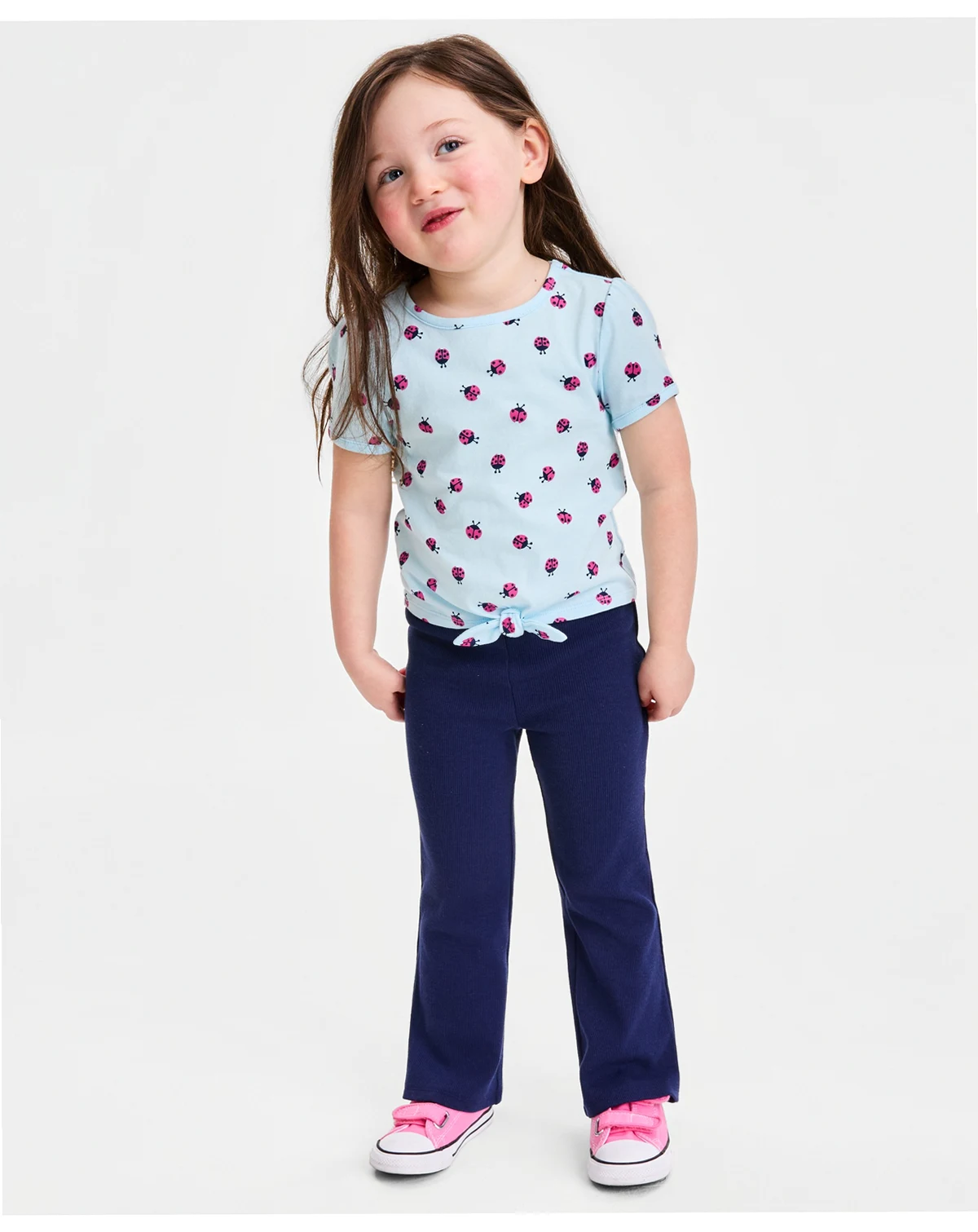 Girls' 12M-5T Ladybug-Print Tie T-Shirt, Macy's Exclusive