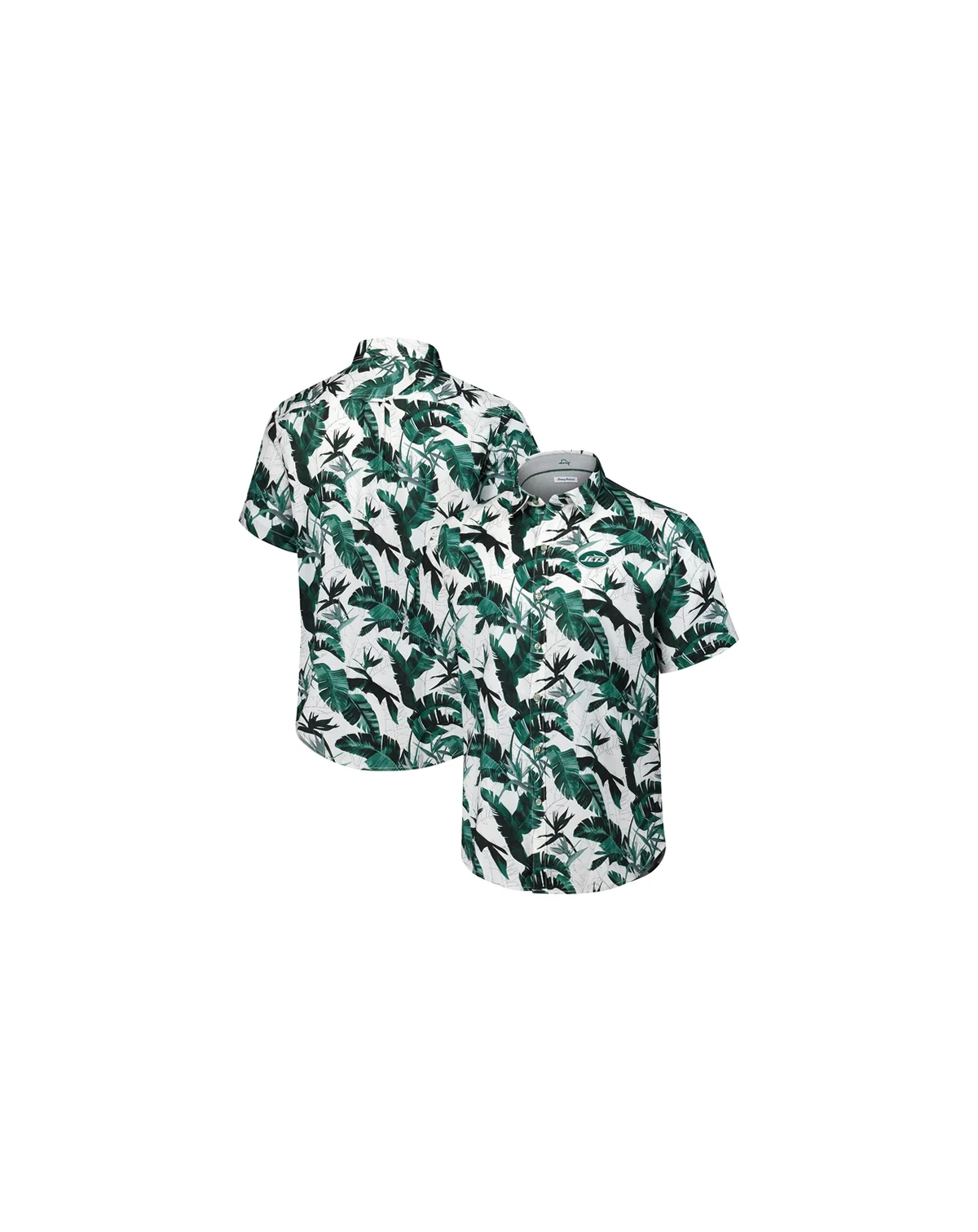 Men's Green New York Jets Sunnyvale Blooms Camp Button-Up Shirt