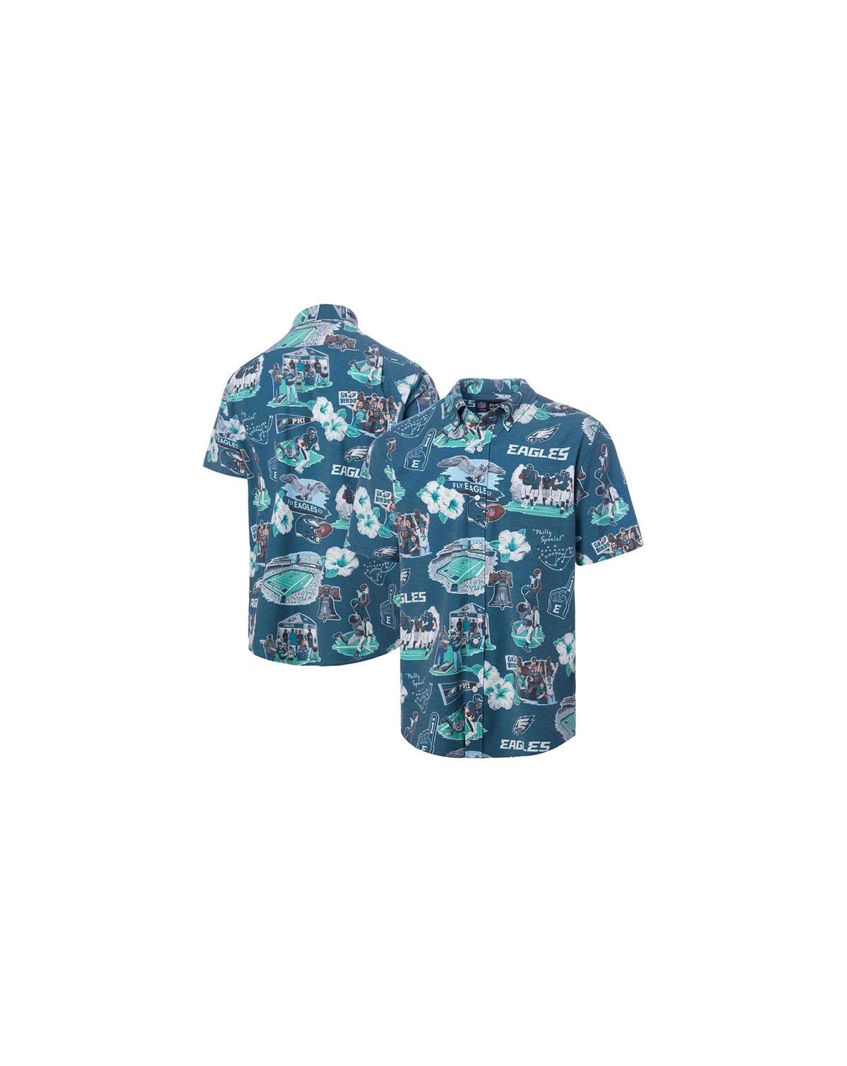 Men's Kelly Green Philadelphia Eagles Scenic Button-Down Shirt