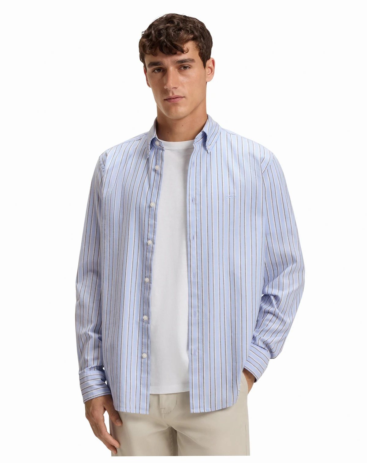 Men's Stretch-Cotton Dobby Regular-Fit Shirt