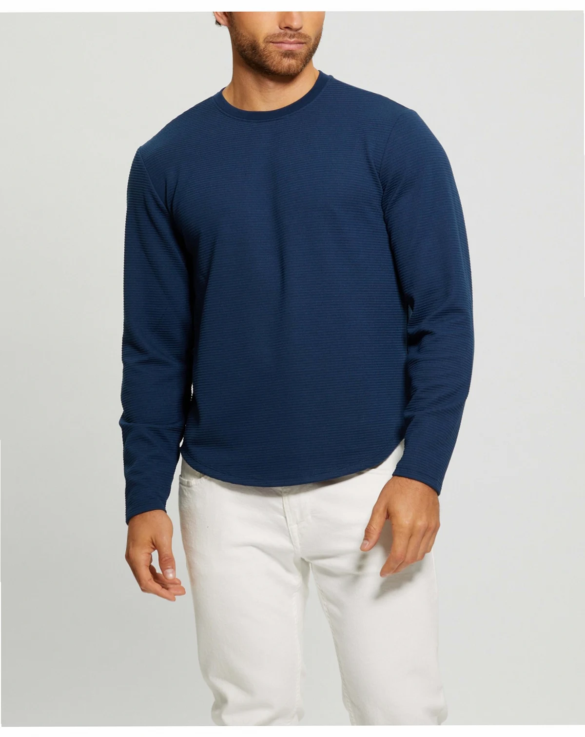 Men's Textured Long-Sleeve T-Shirt