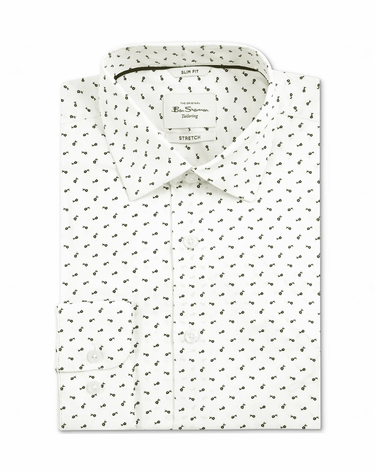 Men's Slim-Fit Flower-Print Shirt