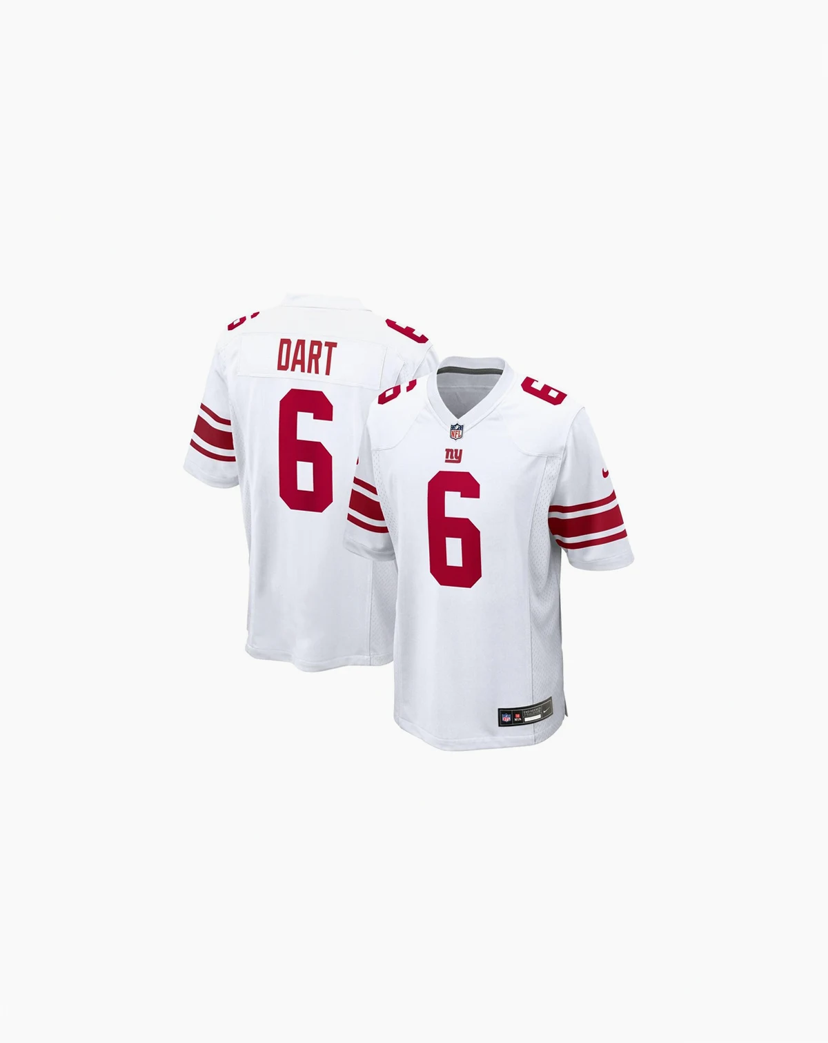 Men's Jaxson Dart White New York Giants Game Jersey