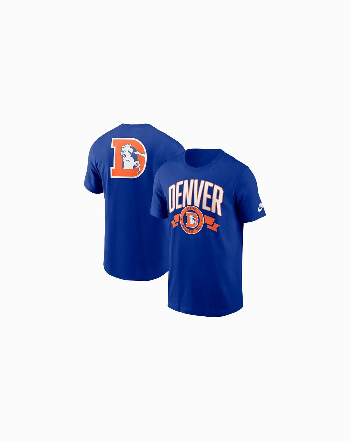 Men's Royal Denver Broncos Rewind Front and Back Hit Essential T-Shirt