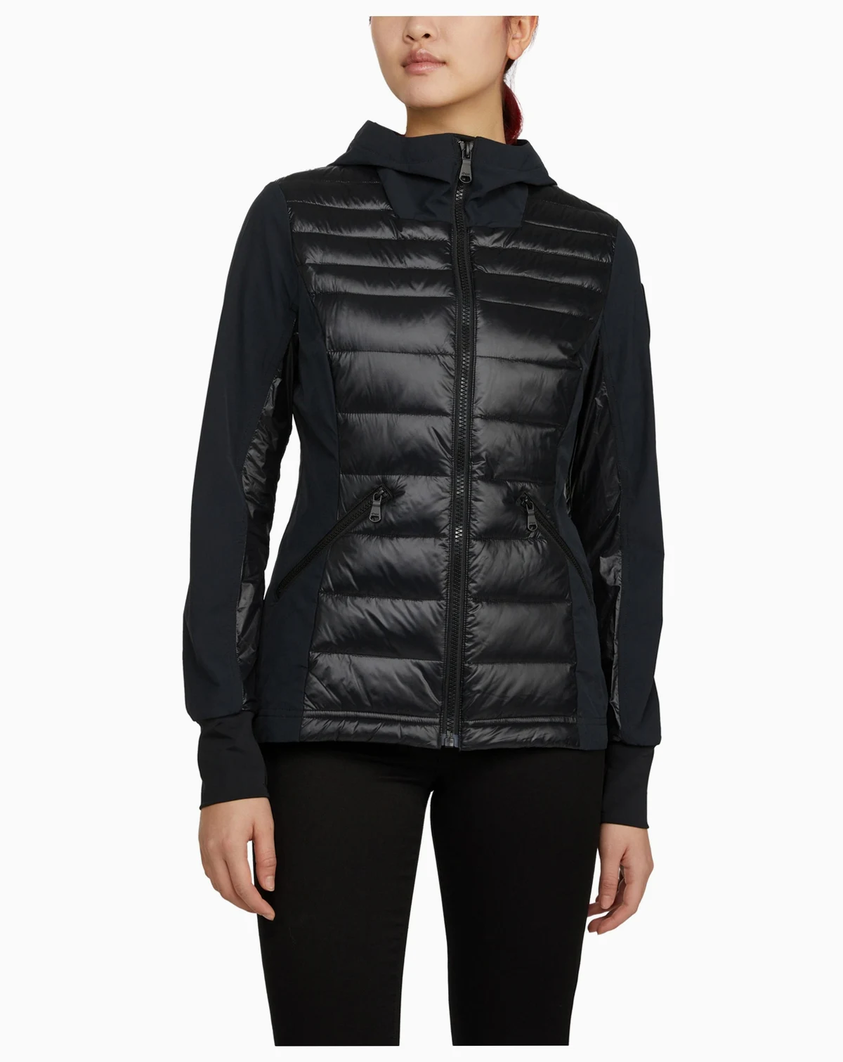 Women's Cressy Mixed Media Channel Quilted Stretch Puffer