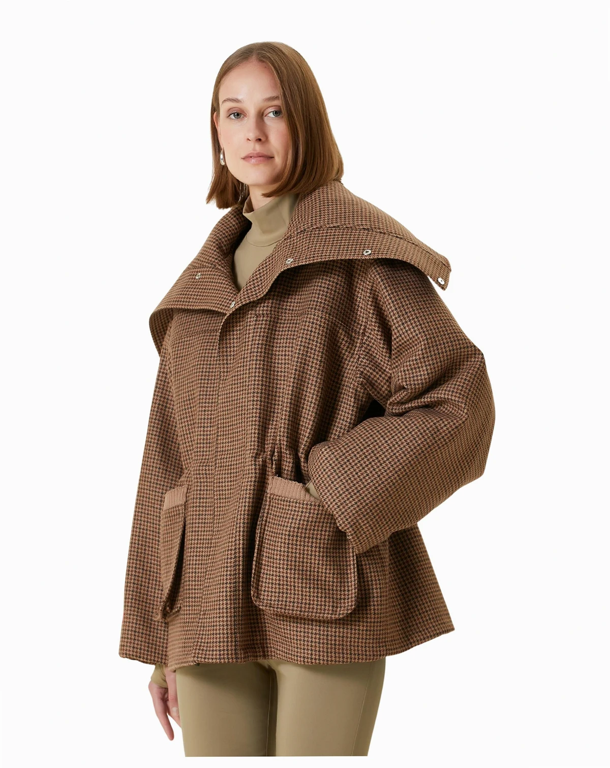 Women's Wool & Cashmere Blend Oversized Puffer Coat