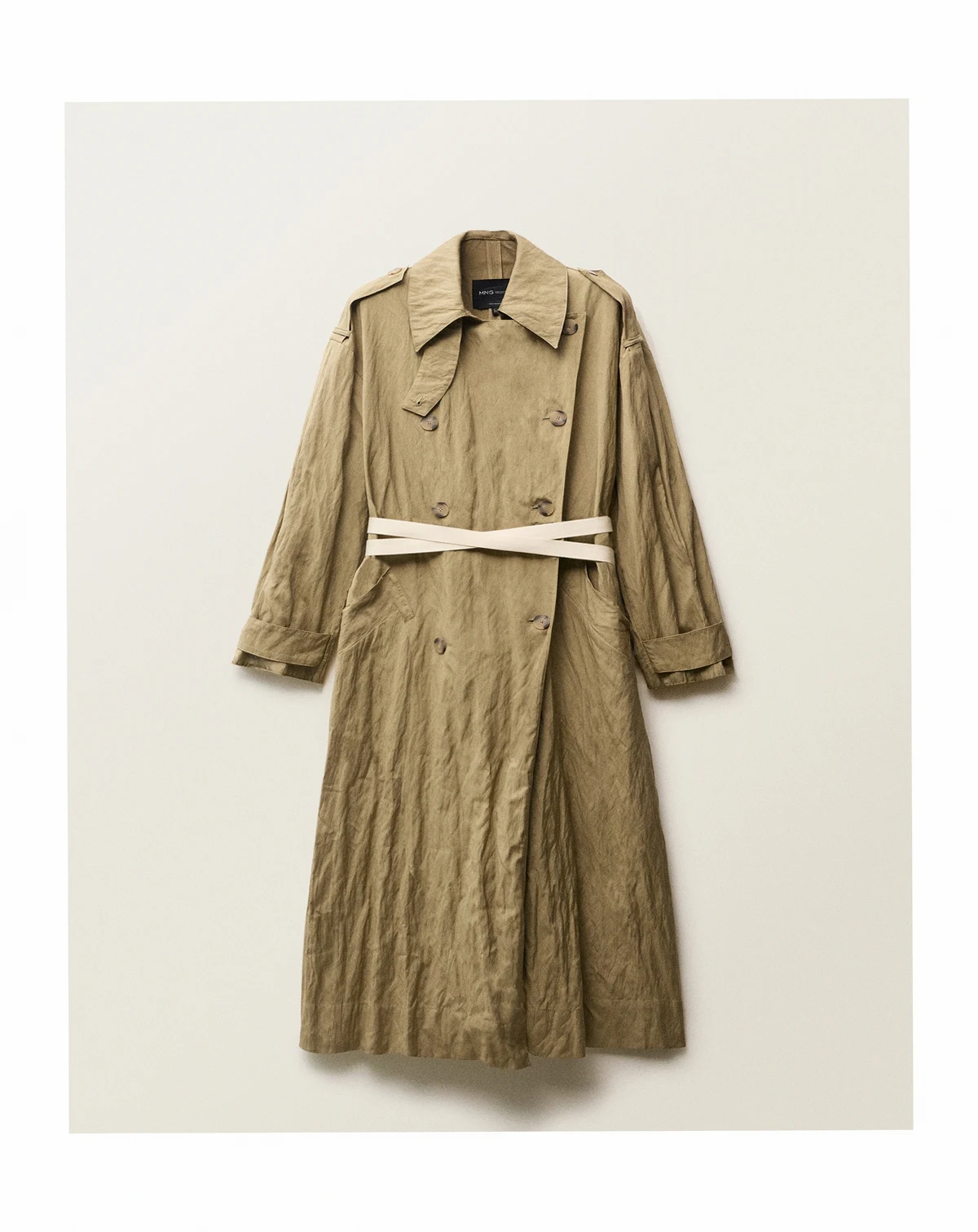 Women's Oversized Wrinkled Effect Trench Coat