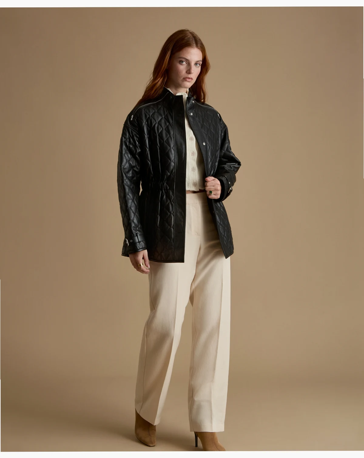 Women's Quilted Leather Jacket