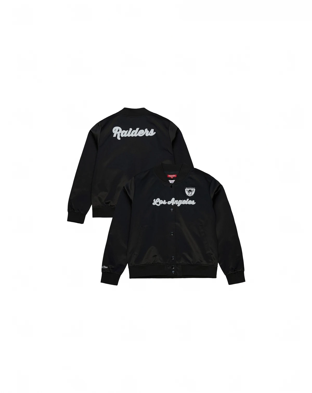Women's Black Las Vegas Raiders Full-Snap Satin Jacket