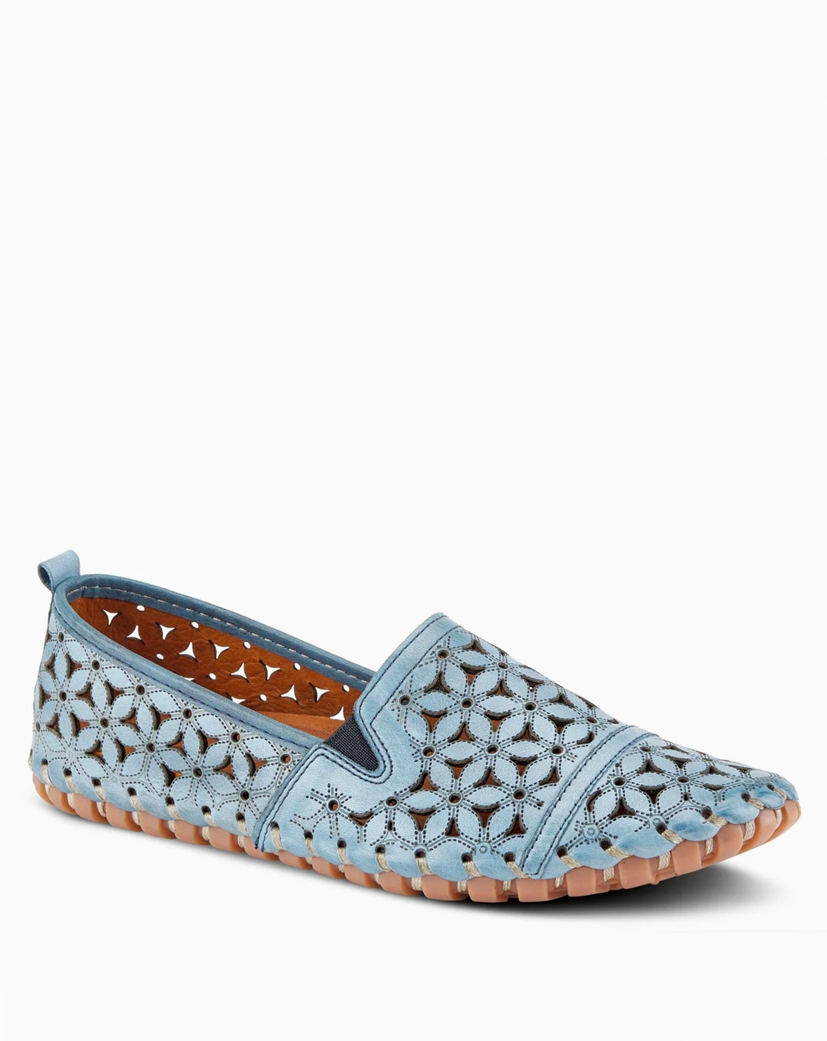 Flowerflow Laser-Cut Leather Loafer with Floral Detailing and Flexible Sole