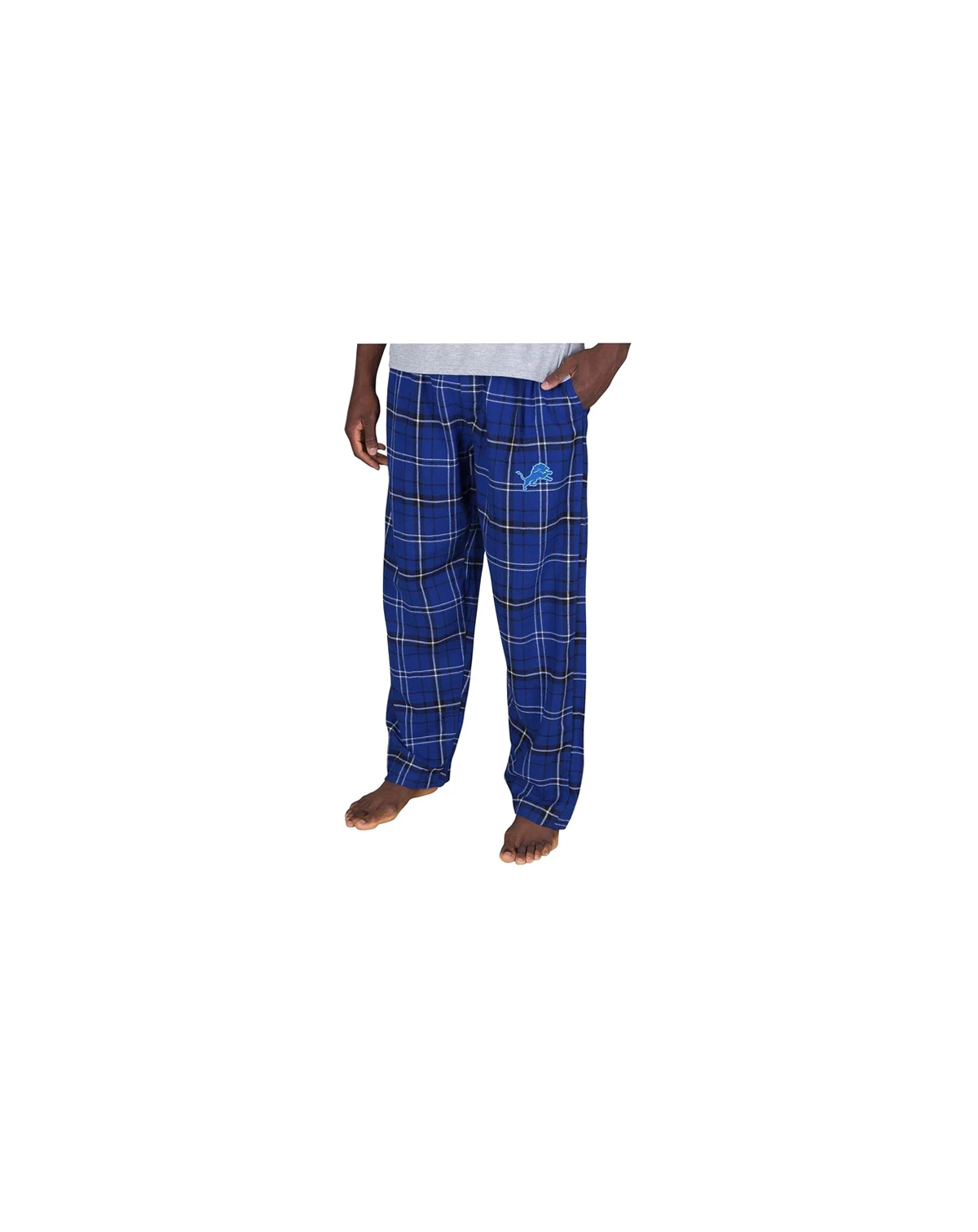 Men's  Blue Detroit Lions Ultimate Plaid Flannel Pants
