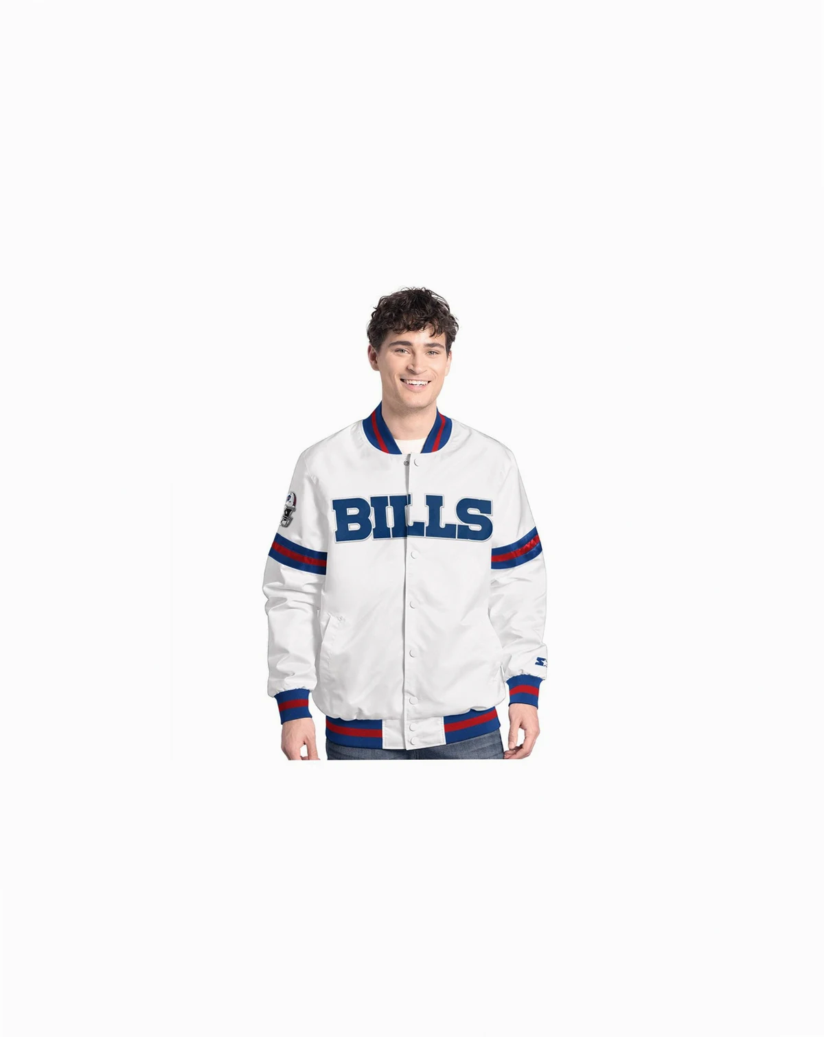 Men's White Buffalo Bills Scout Full-Snap Varsity Jacket