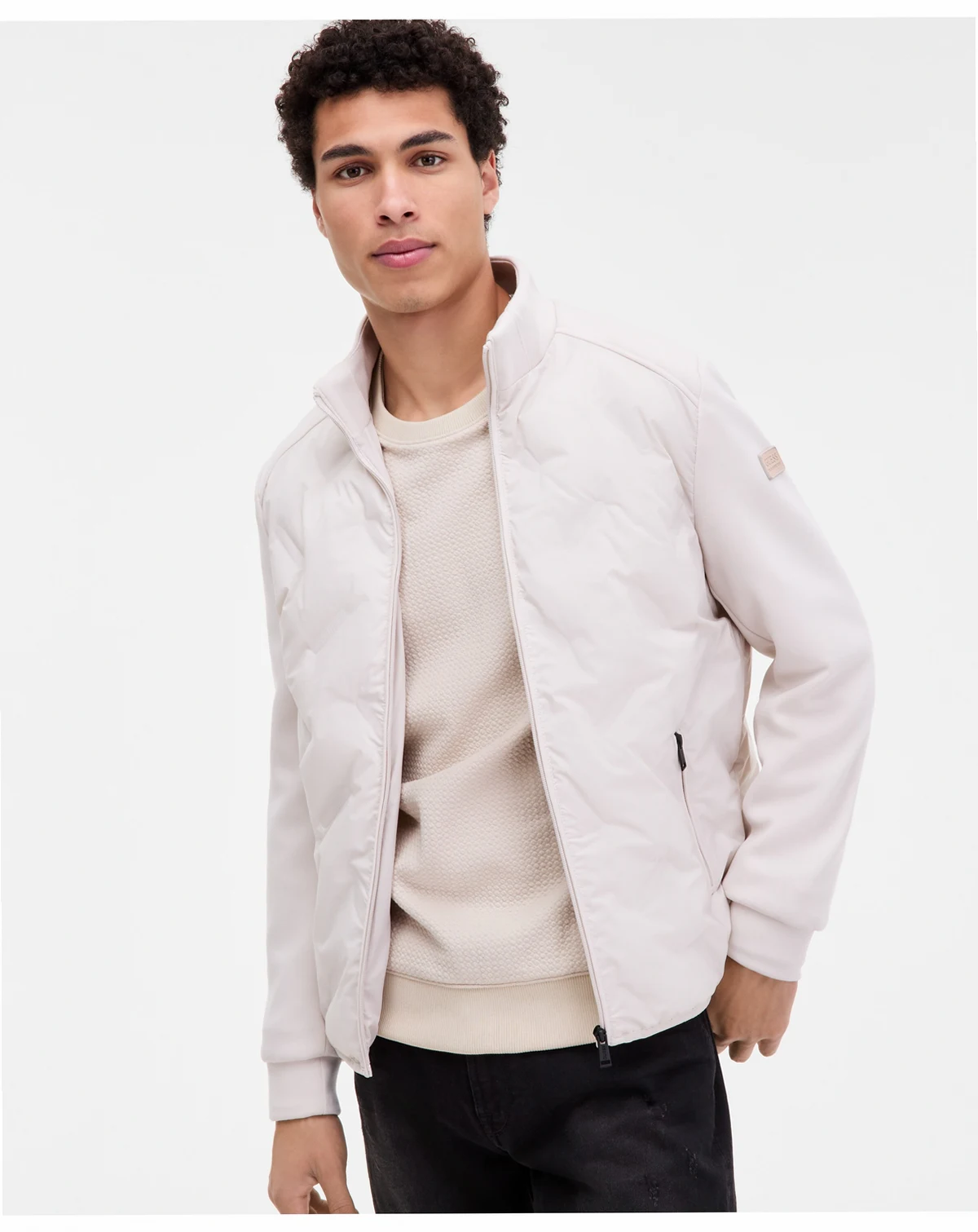 Men's Stretch Zip-Front Quilted Jacket