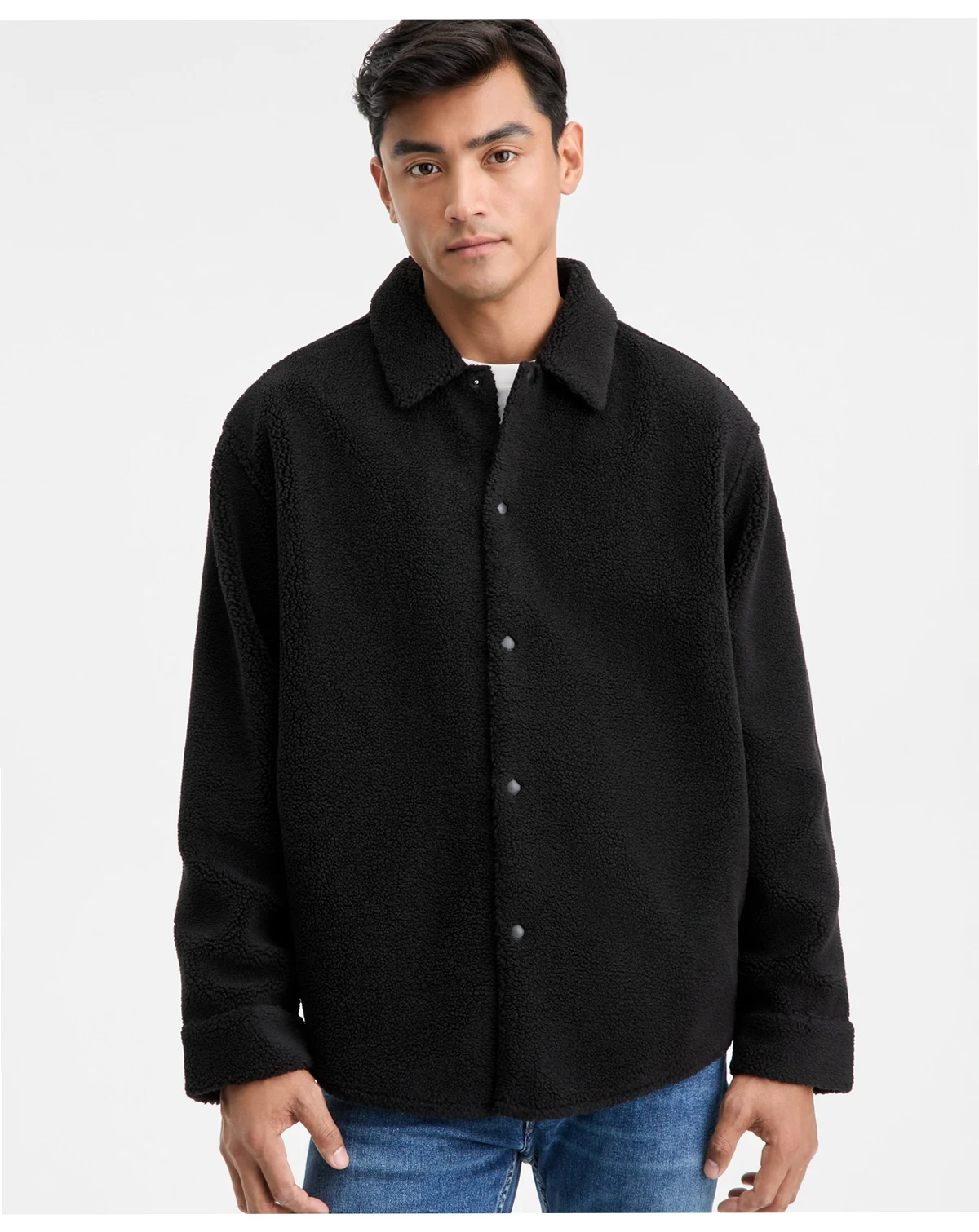 Men's Ebolt Solid-Color Fleece Shirt Jacket